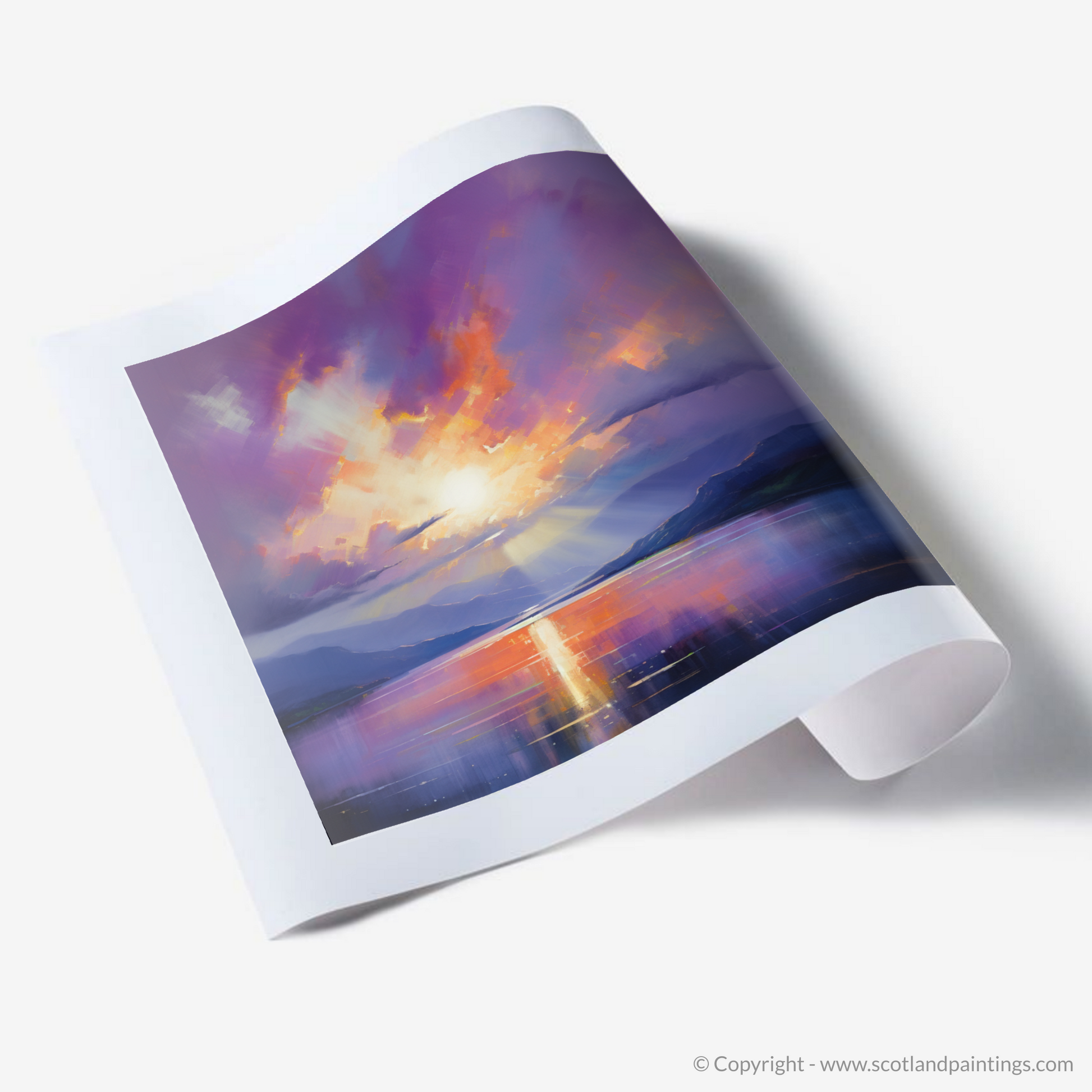 Art Print of Crepuscular rays above Loch Lomond