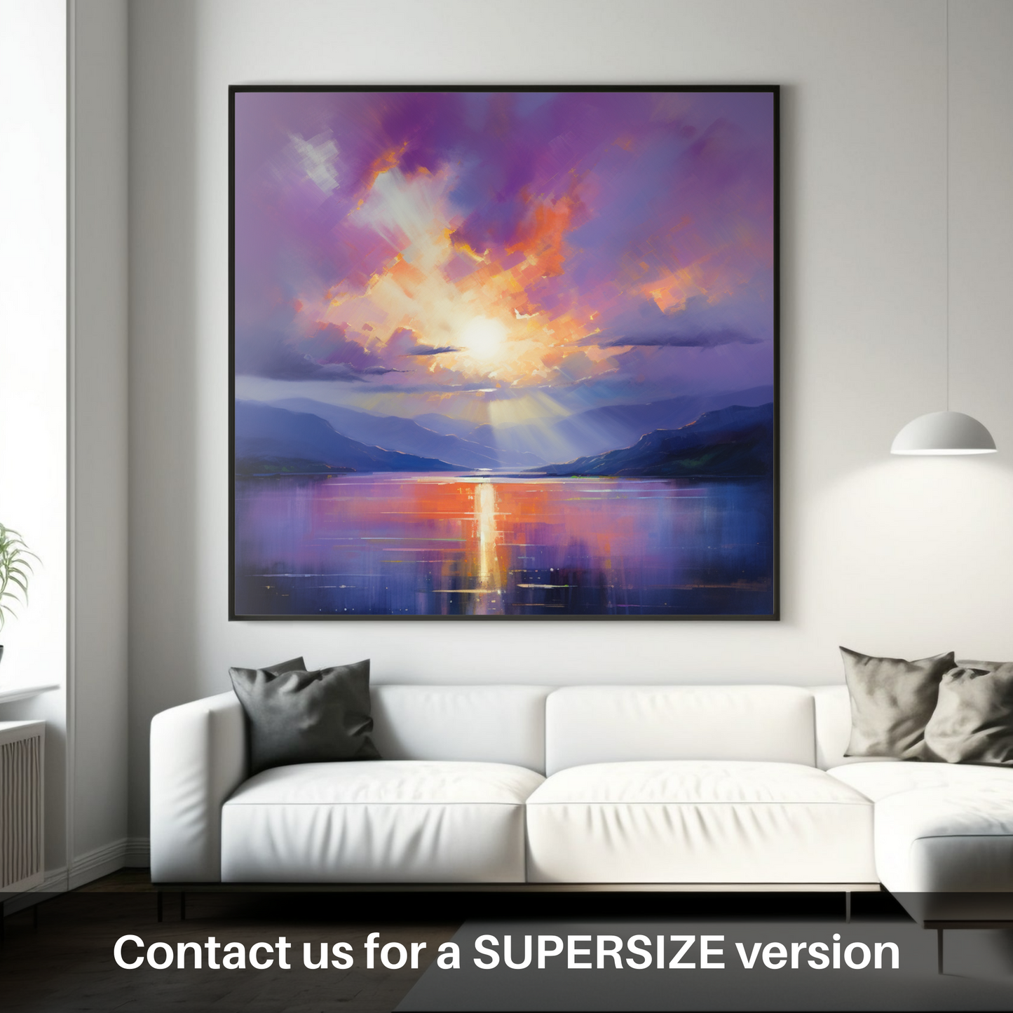 Huge supersize print of Crepuscular rays above Loch Lomond