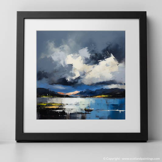 Art Print of Storm clouds above Loch Lomond with a black frame