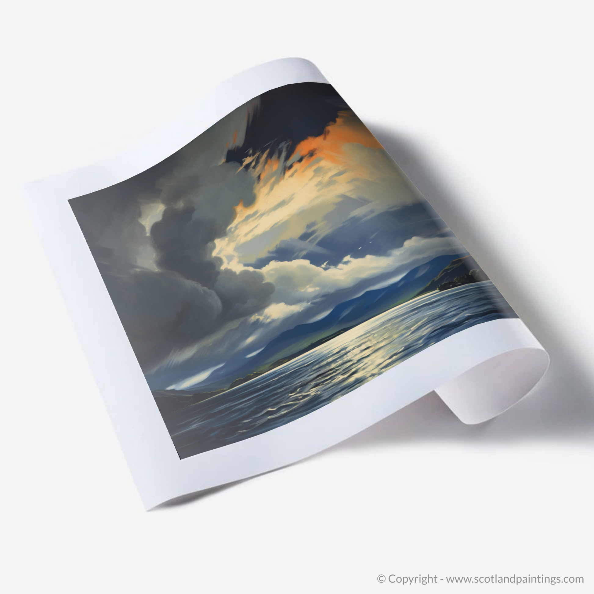 Art Print of Storm clouds above Loch Lomond