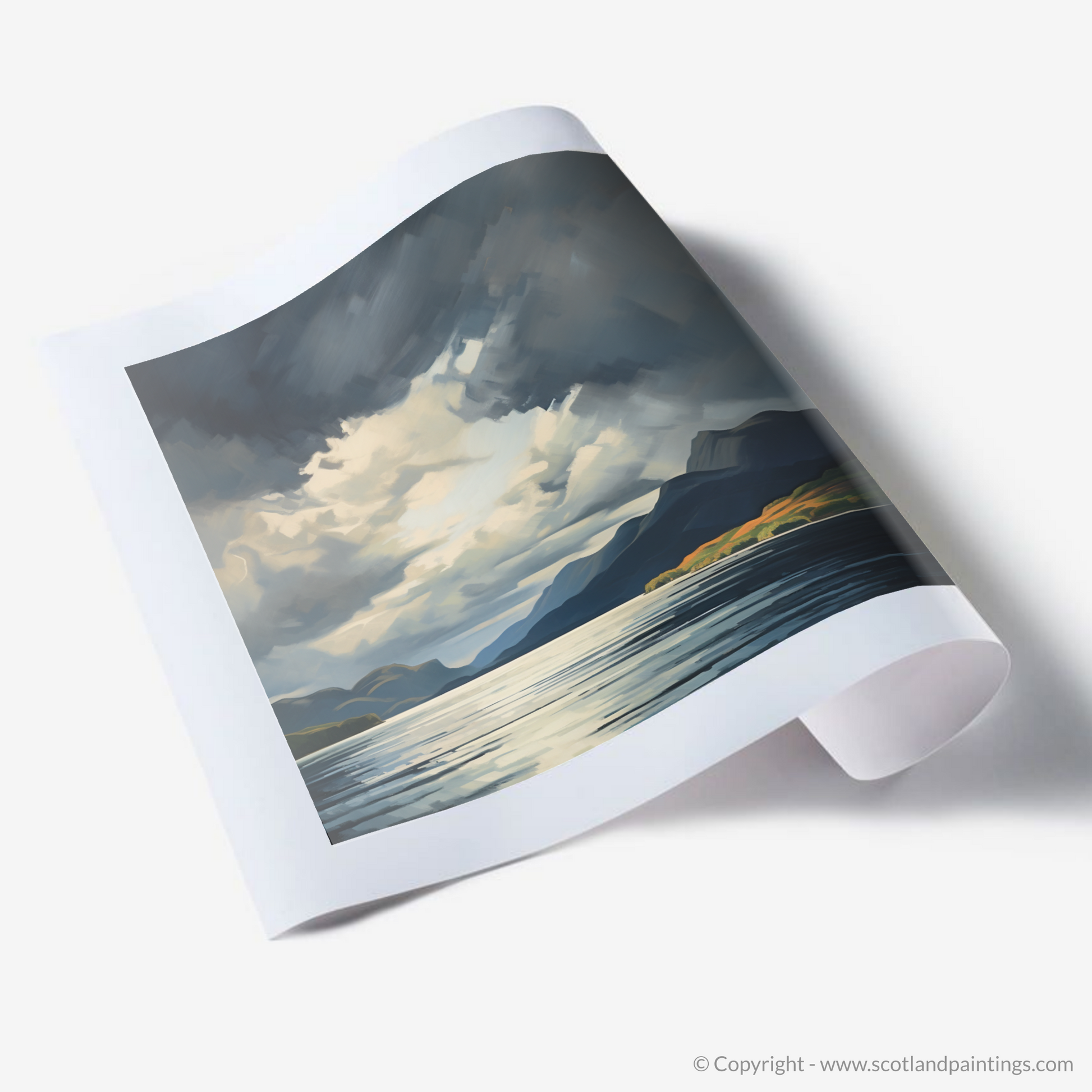 Art Print of Storm clouds above Loch Lomond