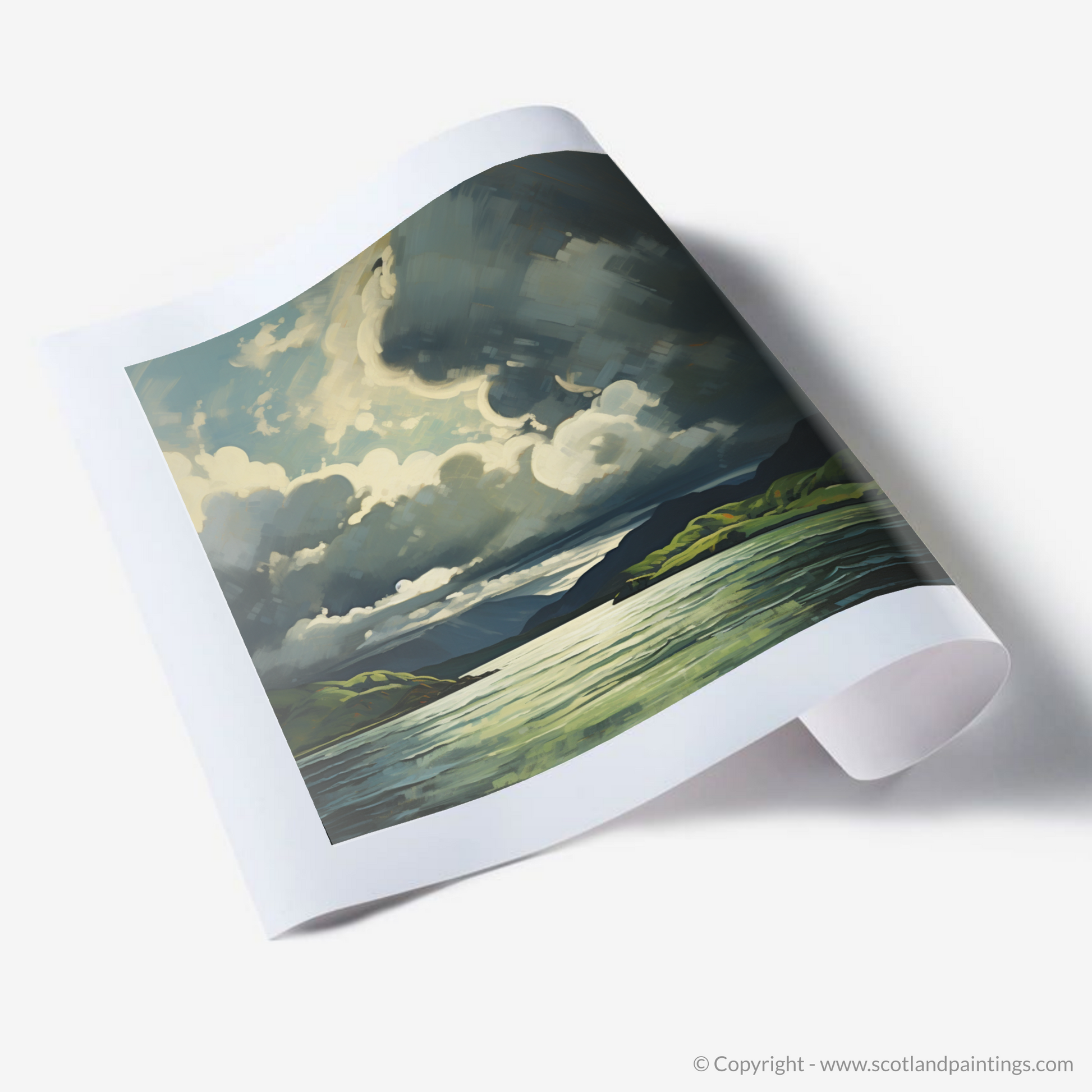 Art Print of Storm clouds above Loch Lomond