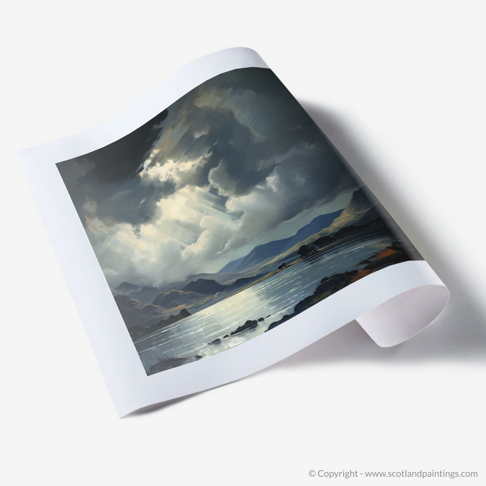 Art Print of Storm clouds above Loch Lomond