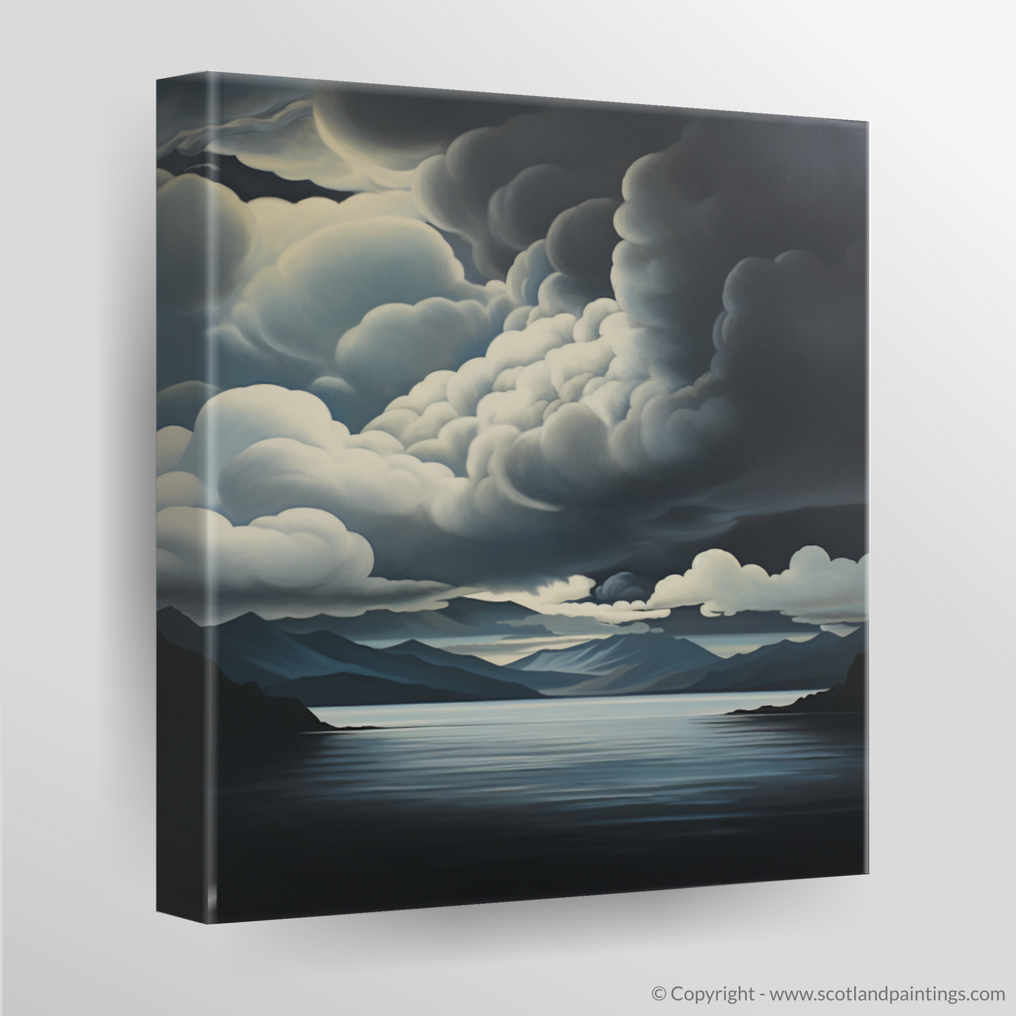 Canvas Print of Storm clouds above Loch Lomond