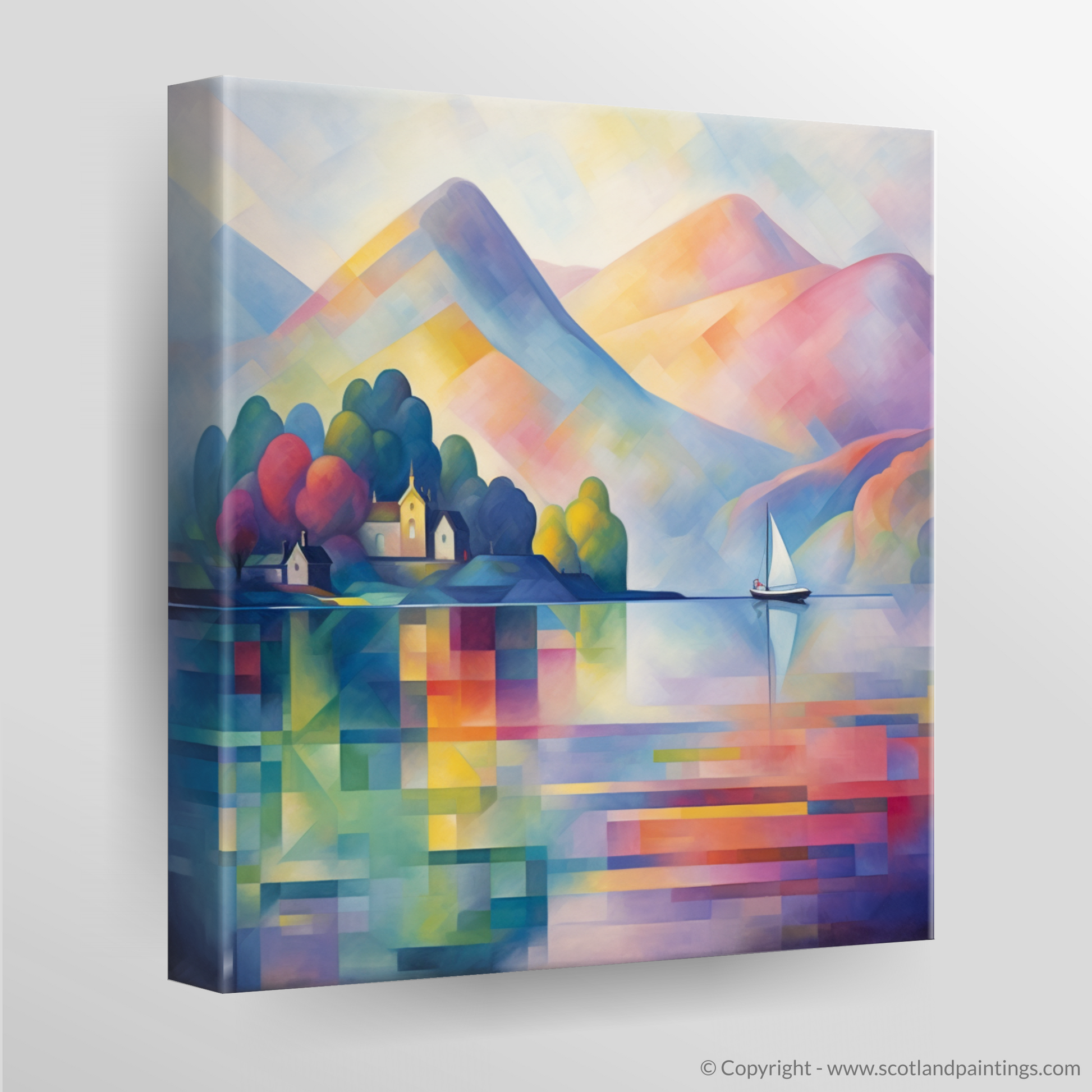 Canvas Print of Misty morning on Loch Lomond