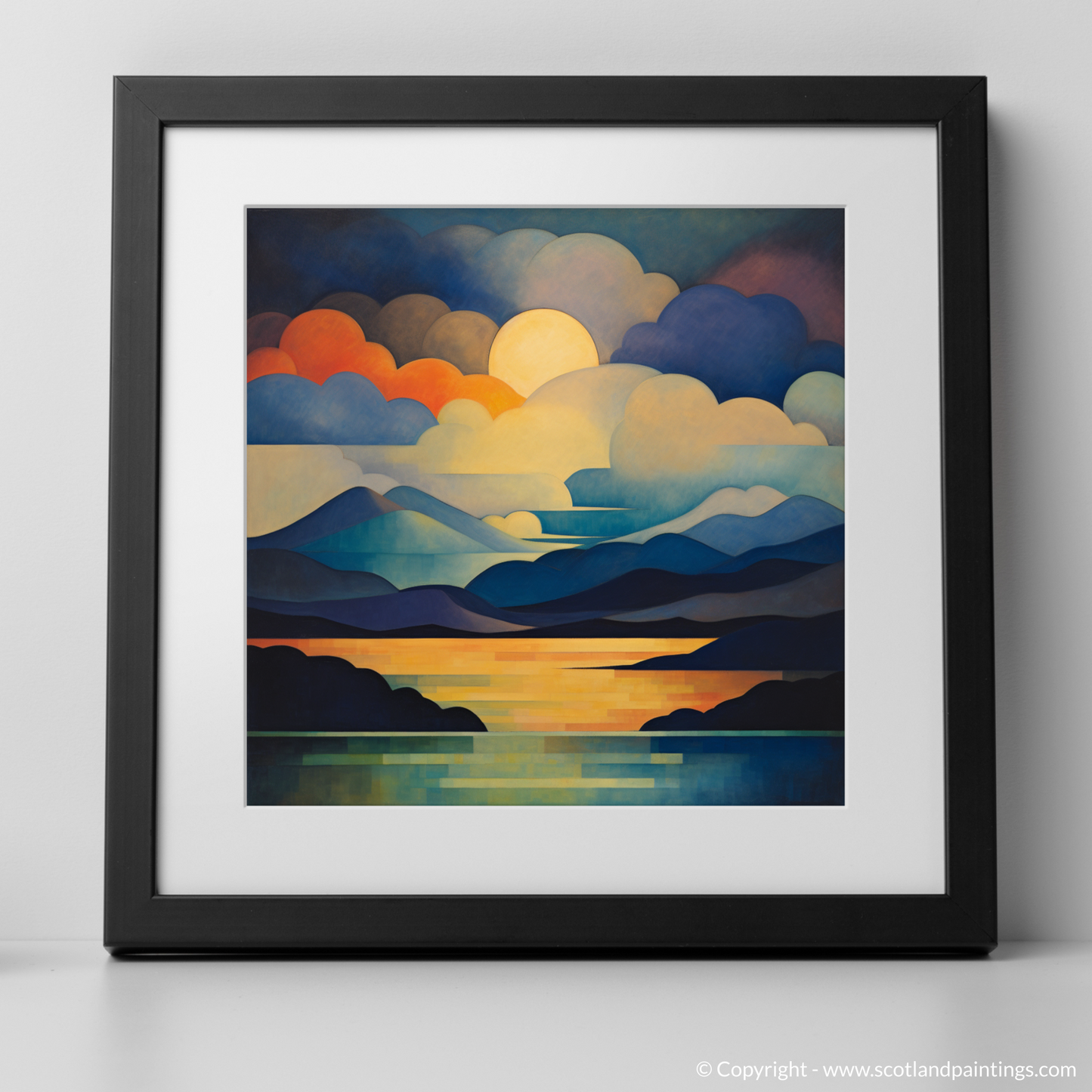 Painting and Art Print of A huge sky above Loch Lomond. Abstract Skies over Loch Lomond.