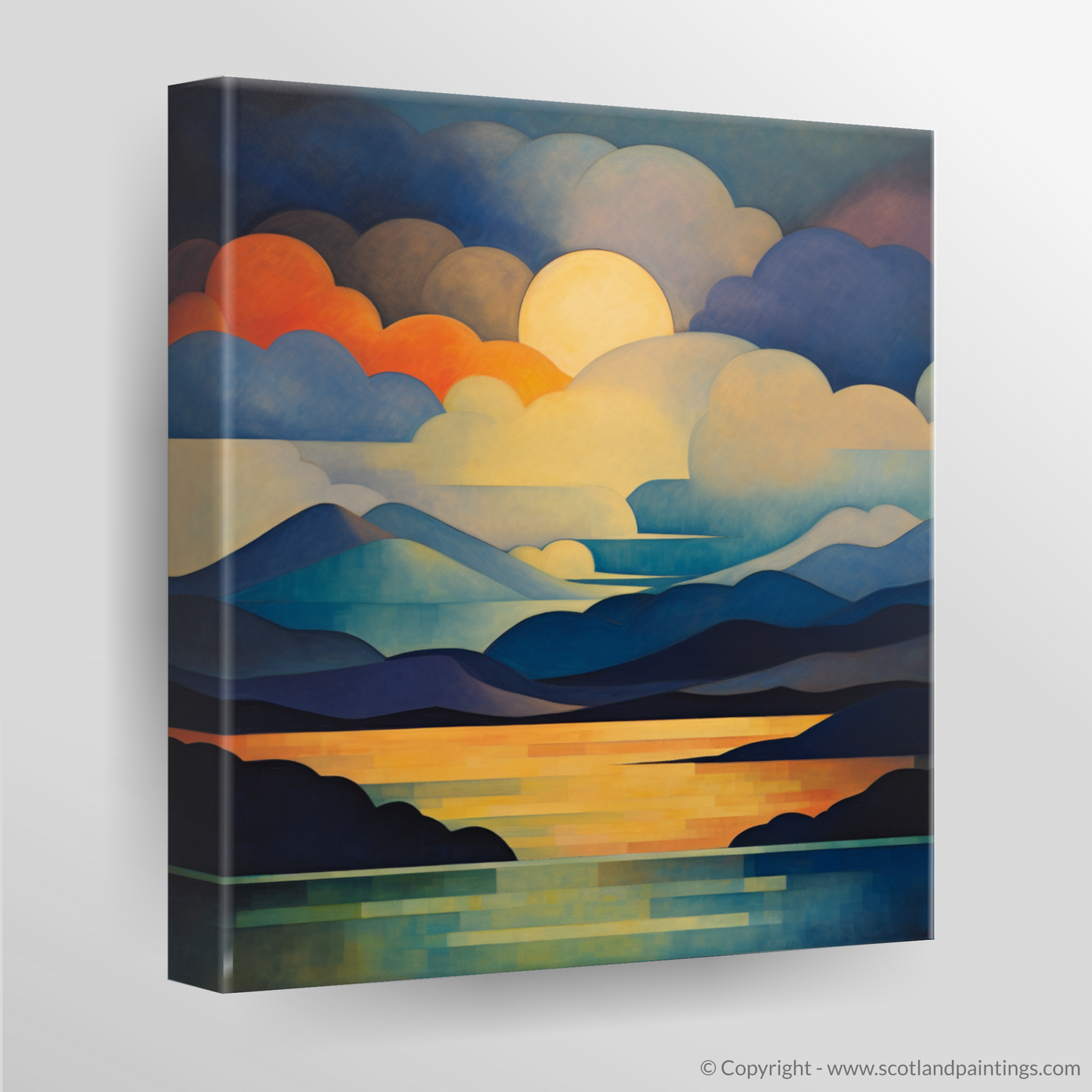 Painting and Art Print of A huge sky above Loch Lomond. Abstract Skies over Loch Lomond.