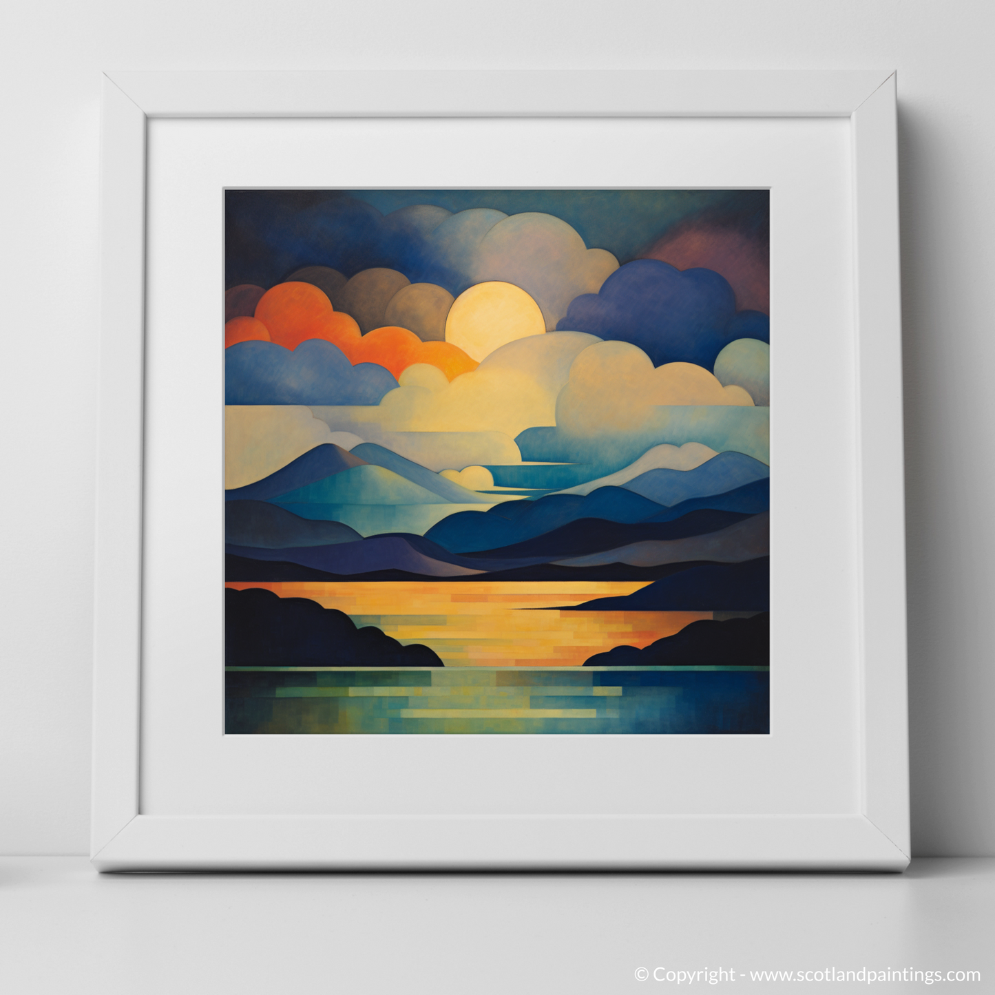 Painting and Art Print of A huge sky above Loch Lomond. Abstract Skies over Loch Lomond.