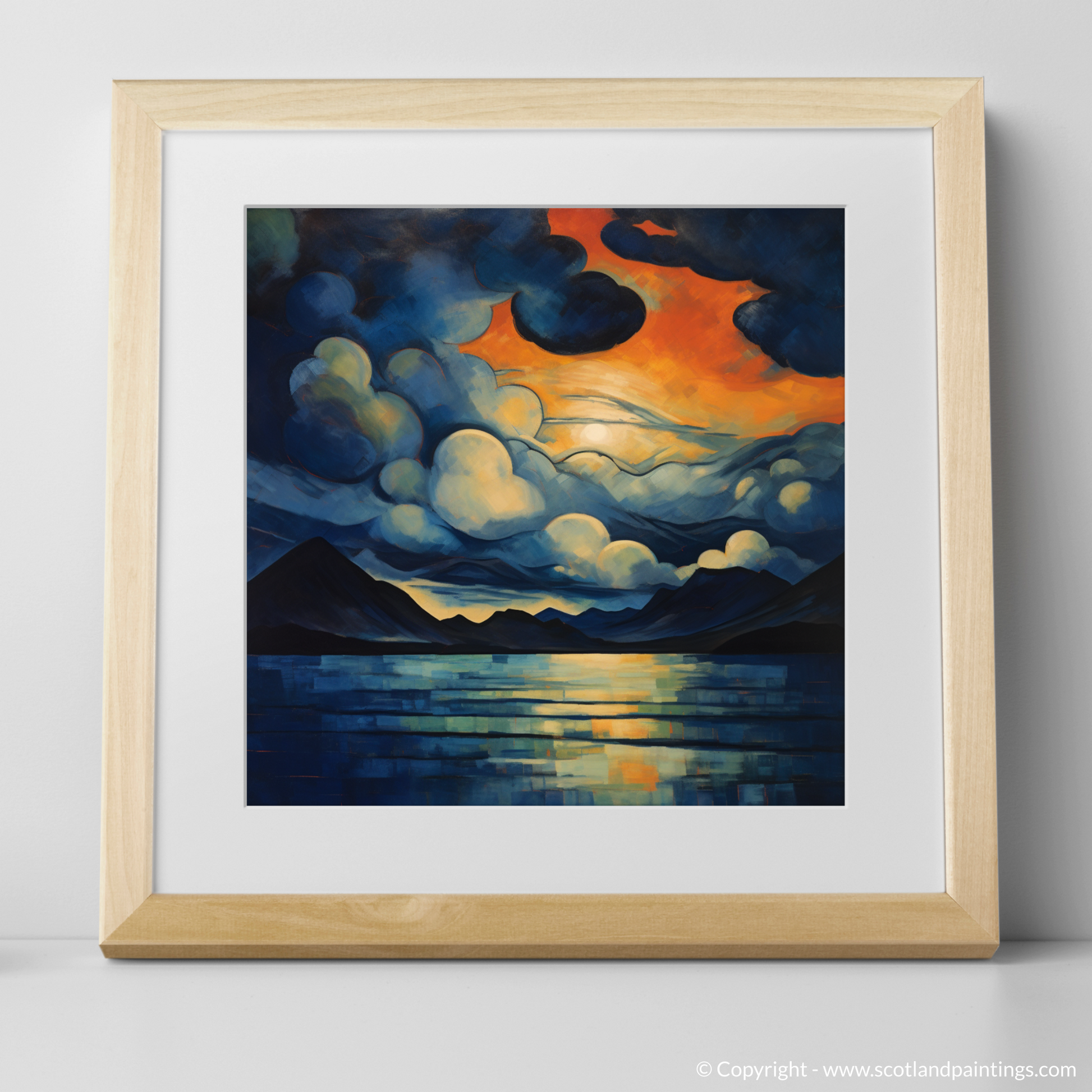 Art Print of A huge sky above Loch Lomond with a natural frame