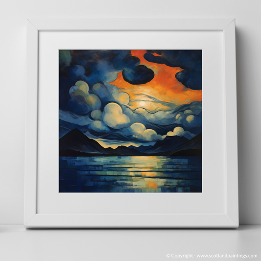 Art Print of A huge sky above Loch Lomond with a white frame