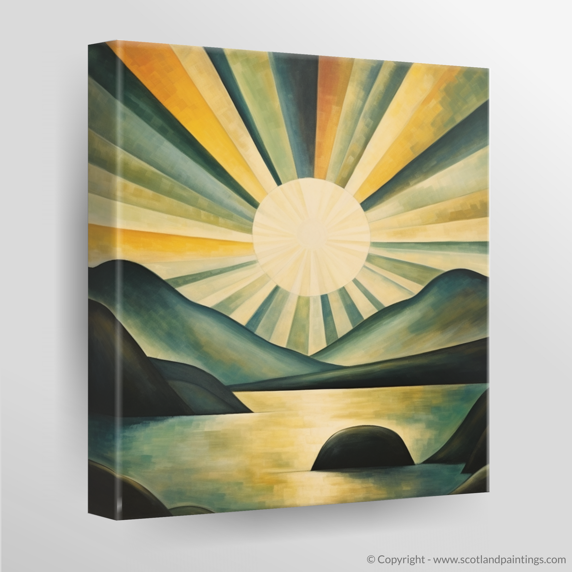 Canvas Print of Sunbeams on Loch Lomond