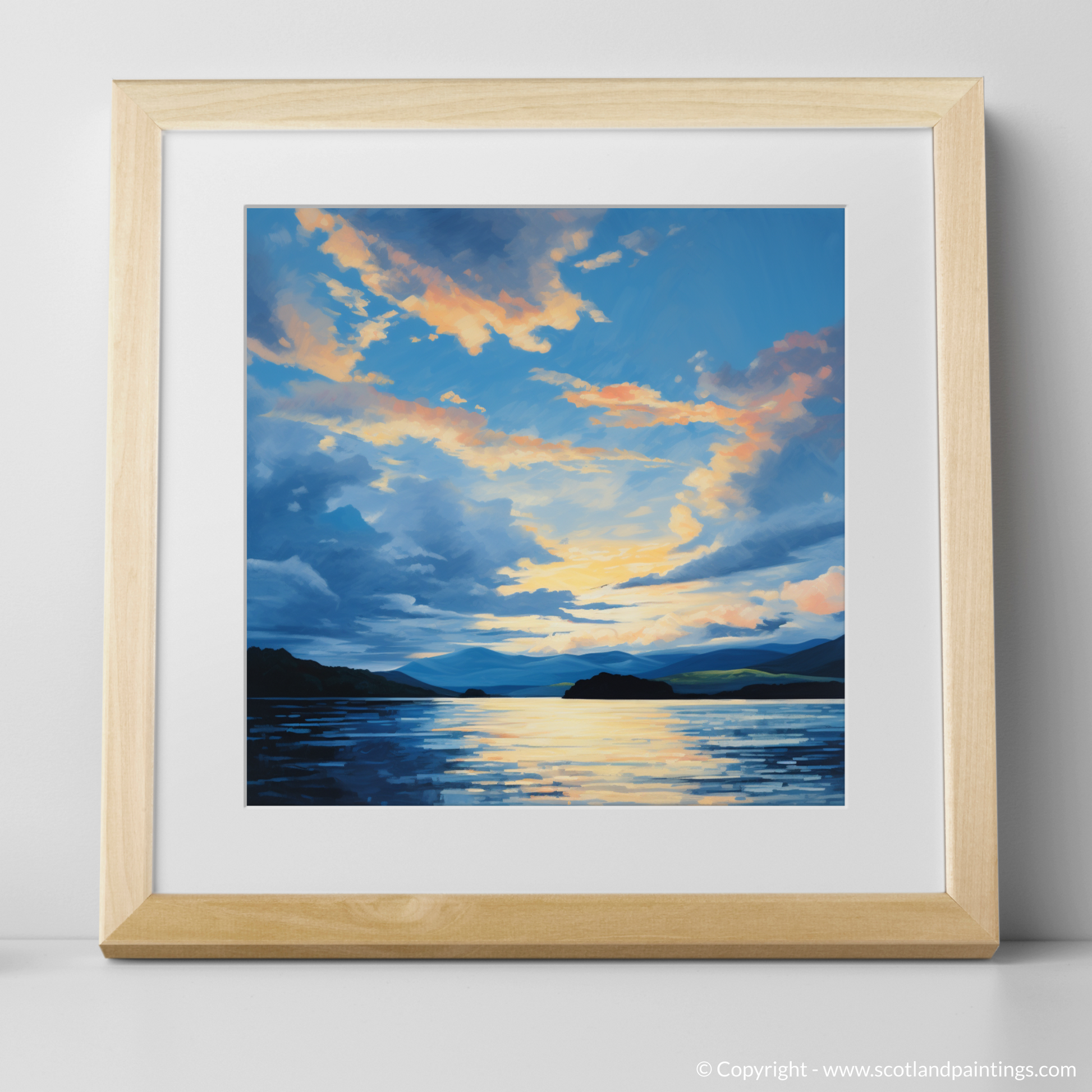 Art Print of A huge sky above Loch Lomond with a natural frame