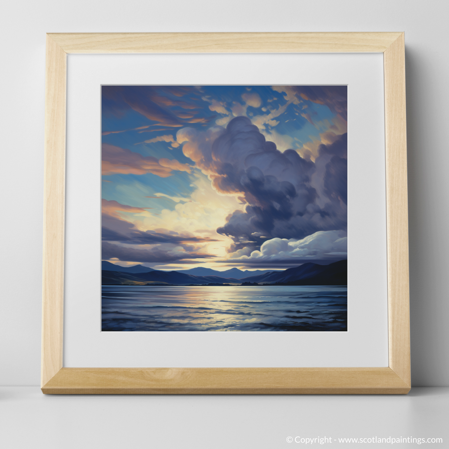 Art Print of A huge sky above Loch Lomond with a natural frame