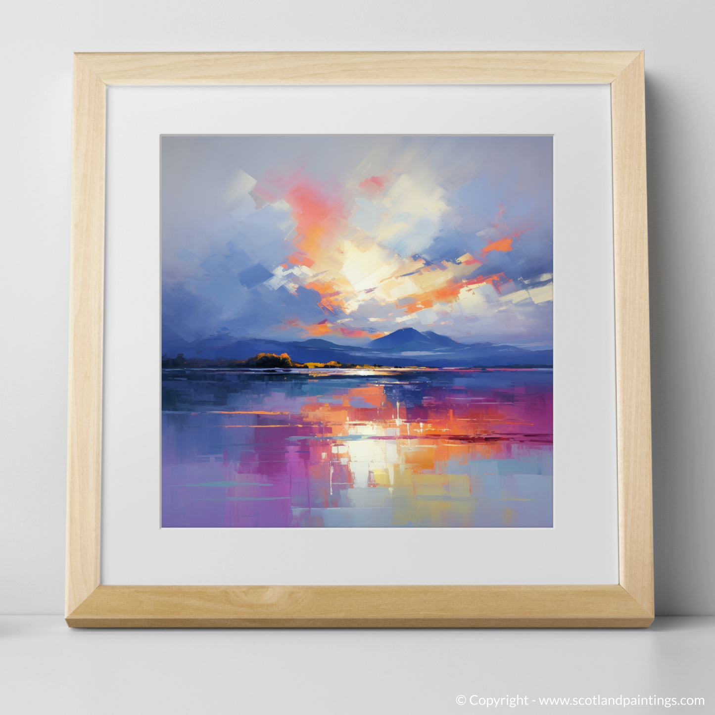 Art Print of A huge sky above Loch Lomond with a natural frame