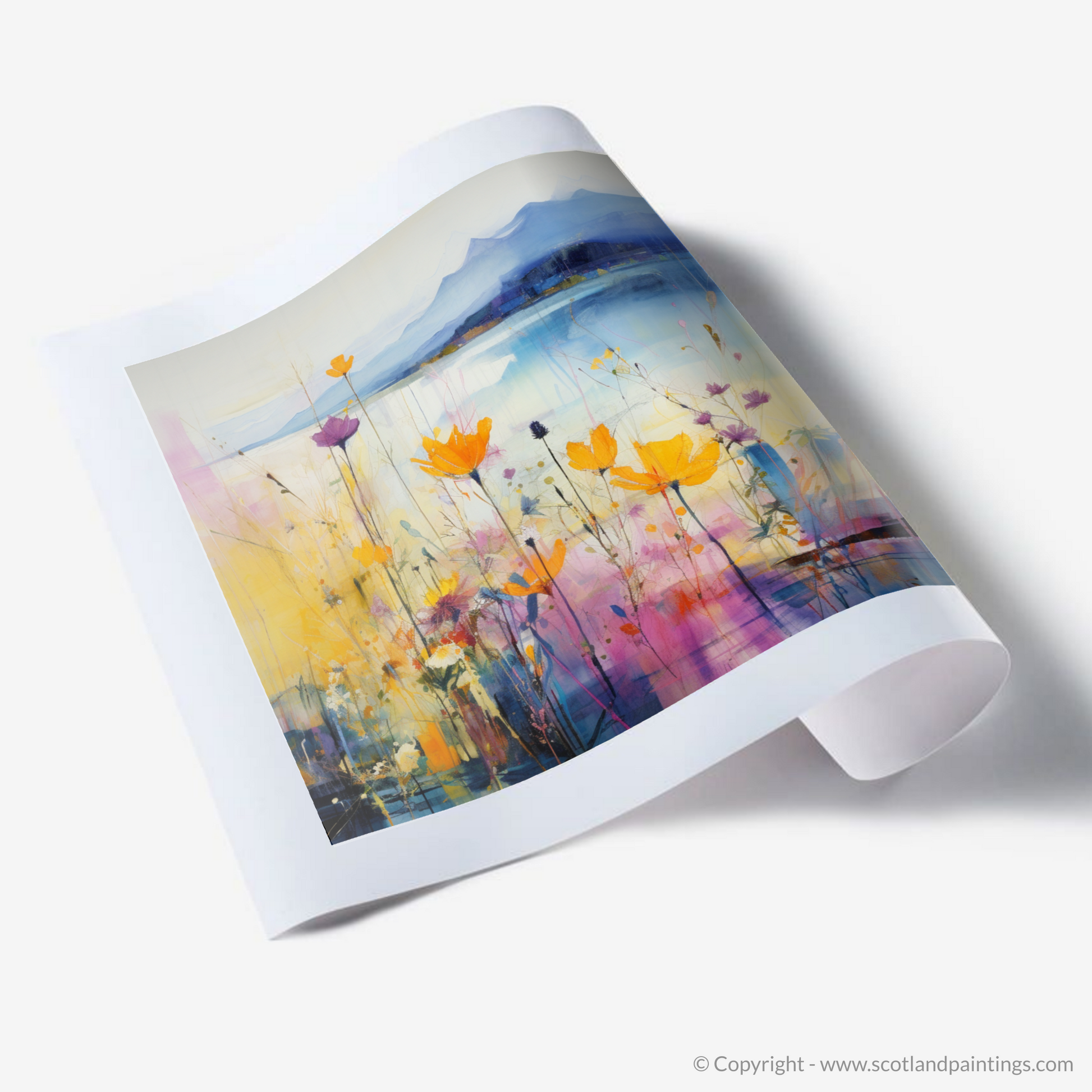 Art Print of Wildflowers by Loch Lomond