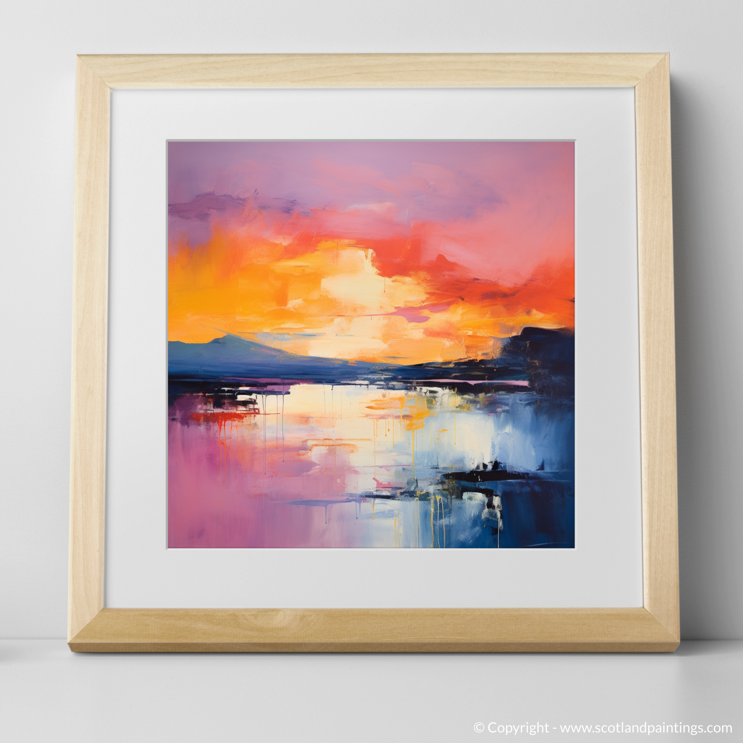 Painting and Art Print of Sunset over Loch Lomond. Sunset Serenade over Loch Lomond.