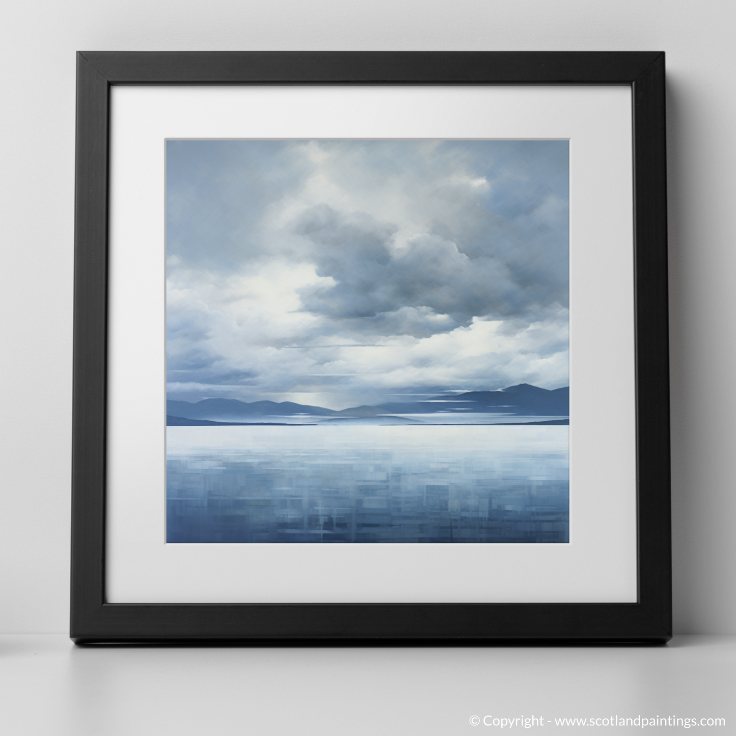 Art Print of Storm clouds above Loch Lomond with a black frame