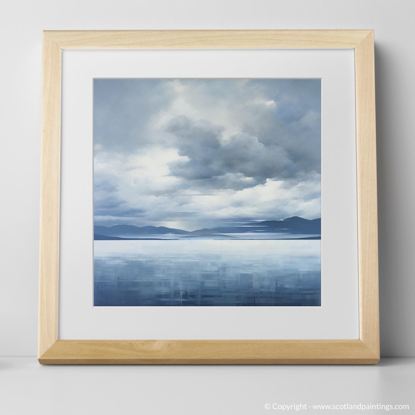 Art Print of Storm clouds above Loch Lomond with a natural frame