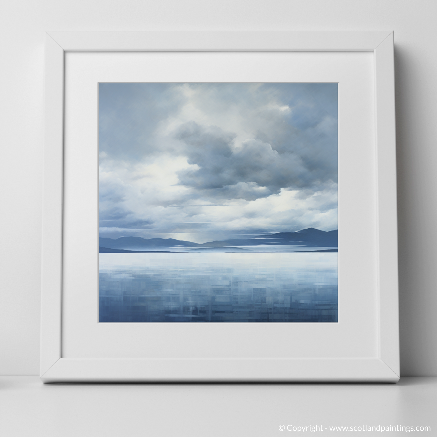 Art Print of Storm clouds above Loch Lomond with a white frame