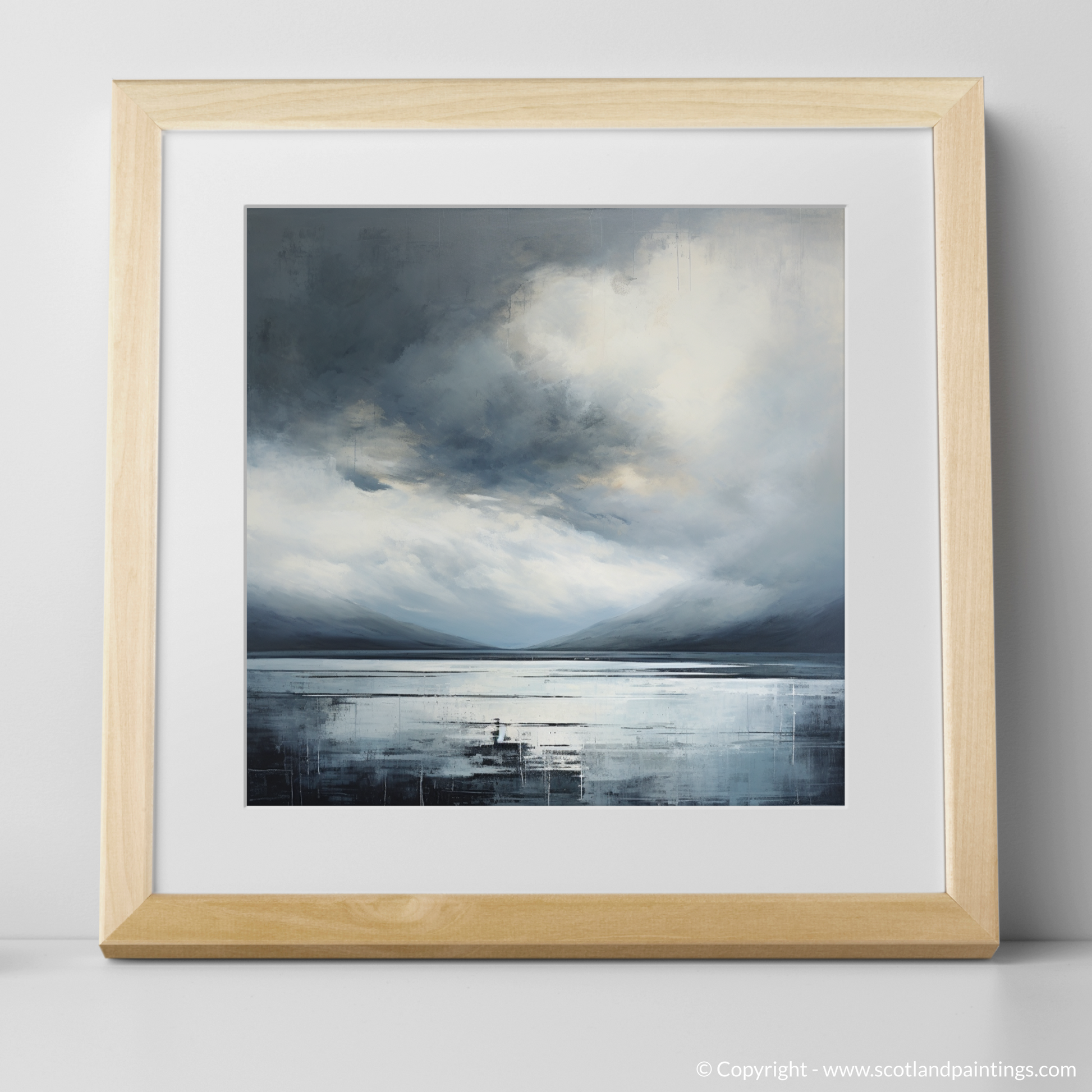 Art Print of Storm clouds above Loch Lomond with a natural frame