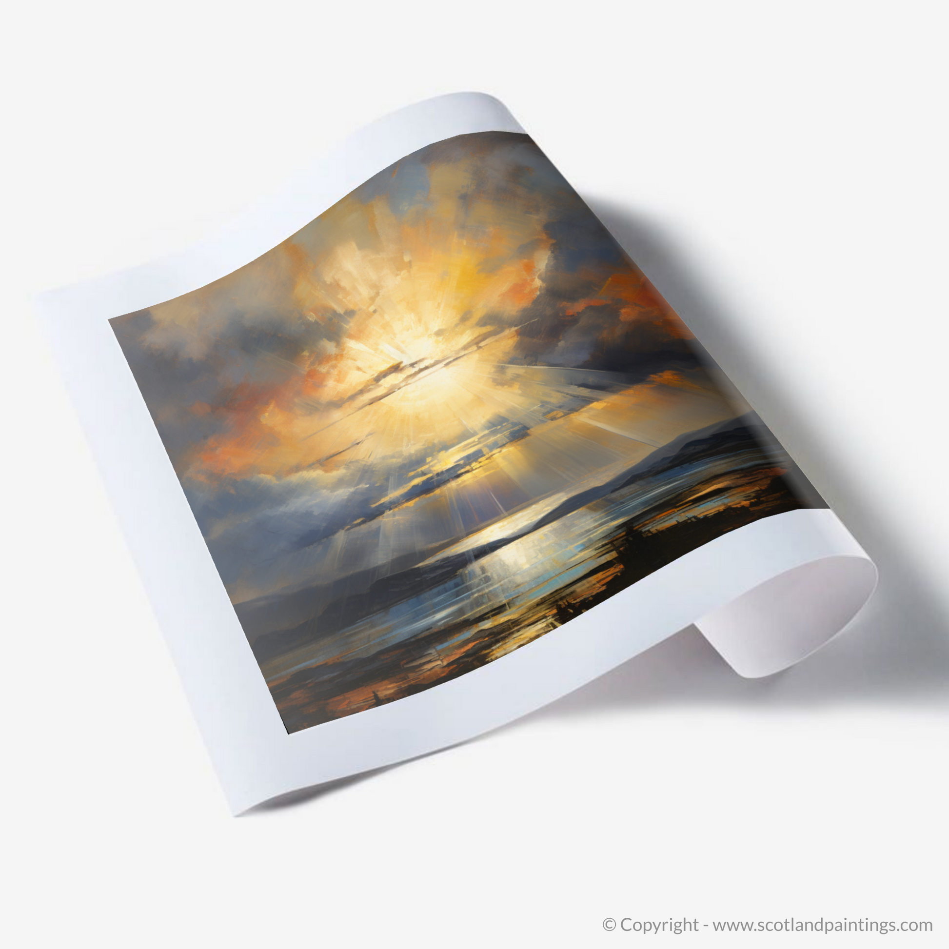 Art Print of Crepuscular rays above Loch Lomond