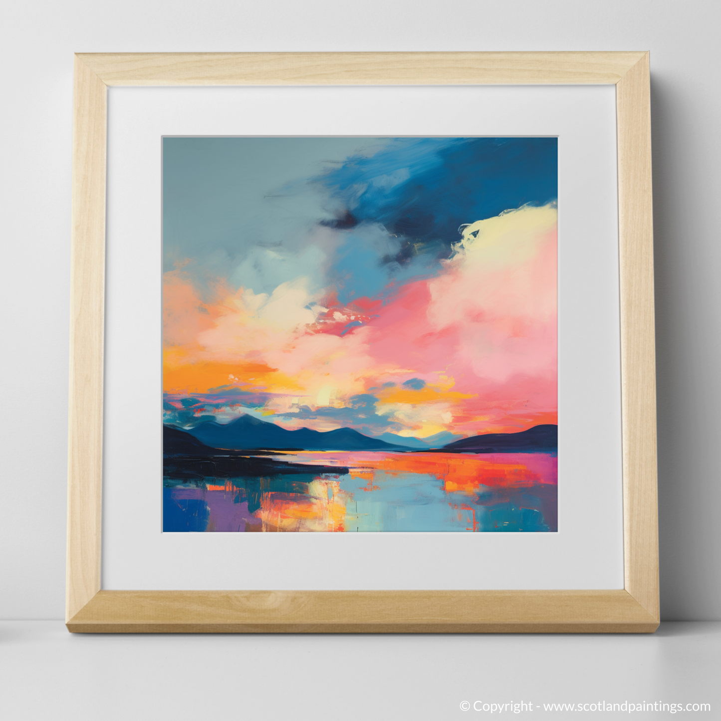 Art Print of A huge sky above Loch Lomond with a natural frame