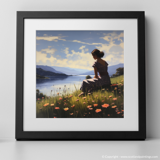 Painting and Art Print of Wildflowers by Loch Lomond. Wildflowers by the Serene Shores of Loch Lomond.