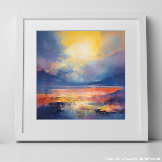 Painting and Art Print of Crepuscular rays above Loch Lomond. Crepuscular Radiance over Loch Lomond.