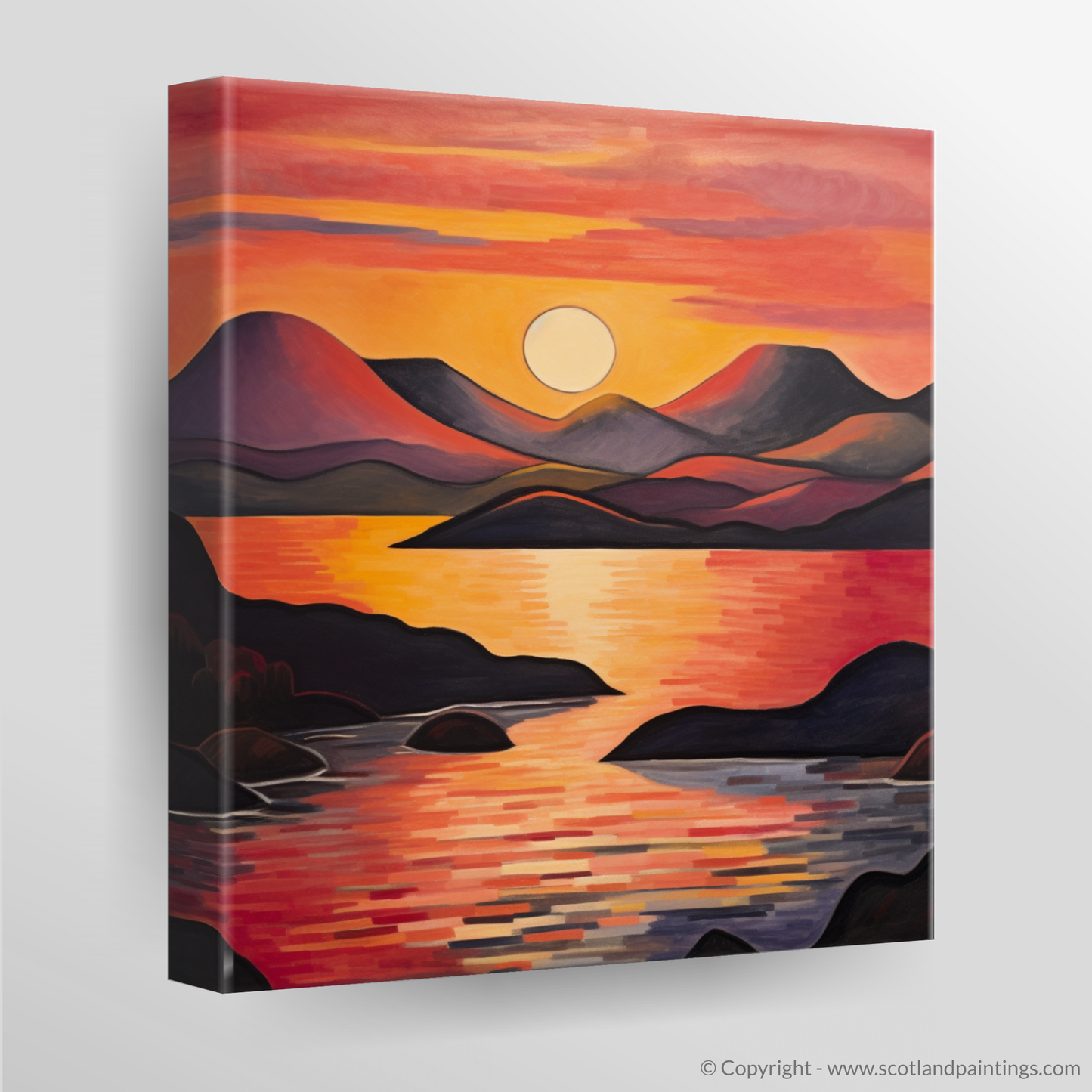 Canvas Print of Sunset over Loch Lomond