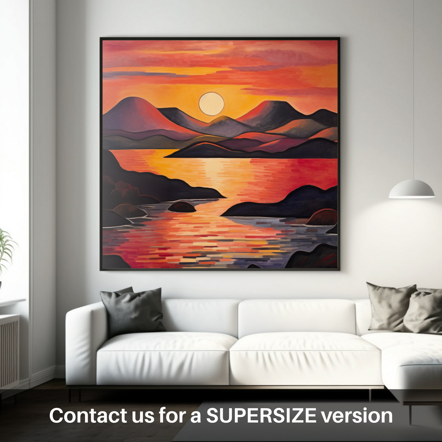 Huge supersize print of Sunset over Loch Lomond