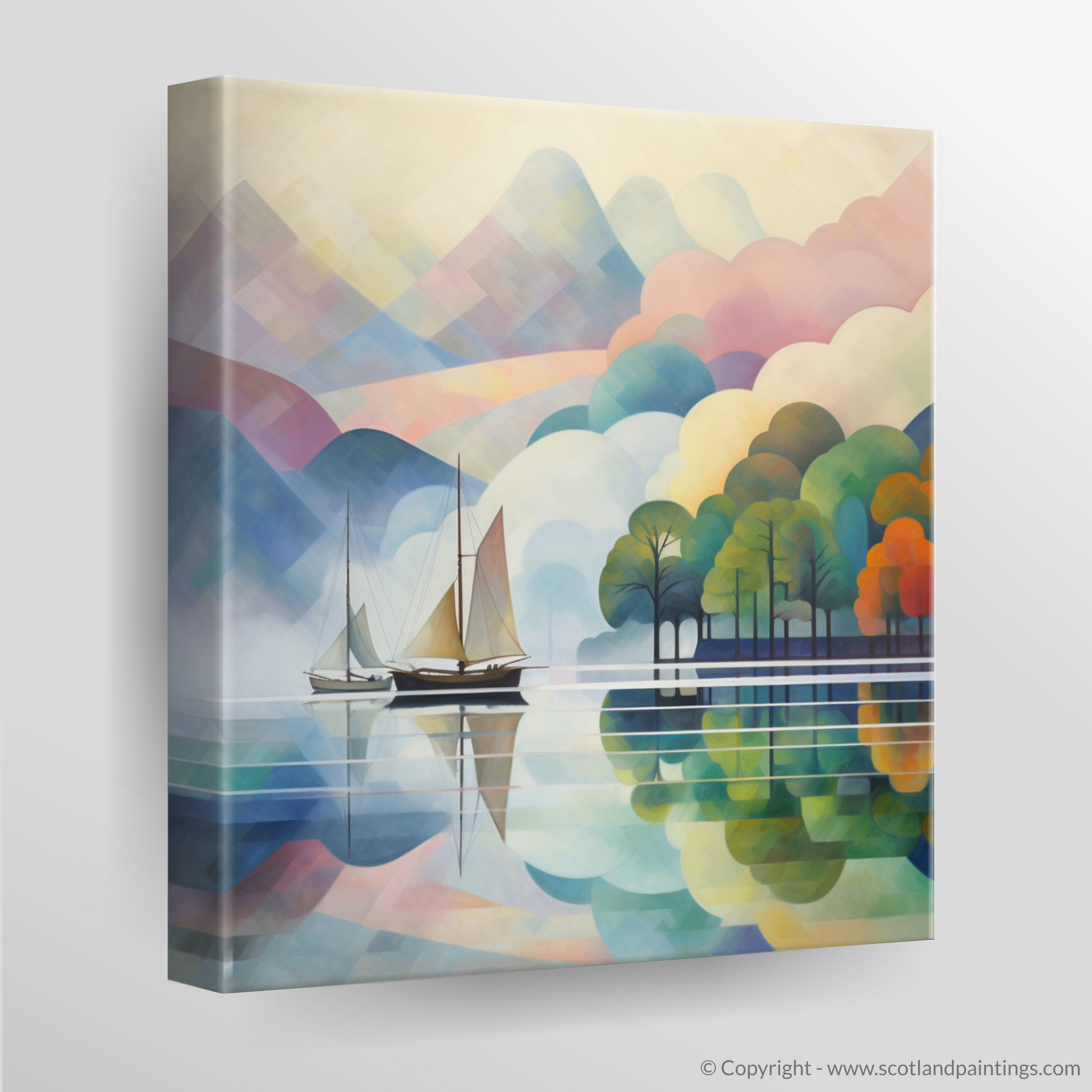 Canvas Print of Misty morning on Loch Lomond