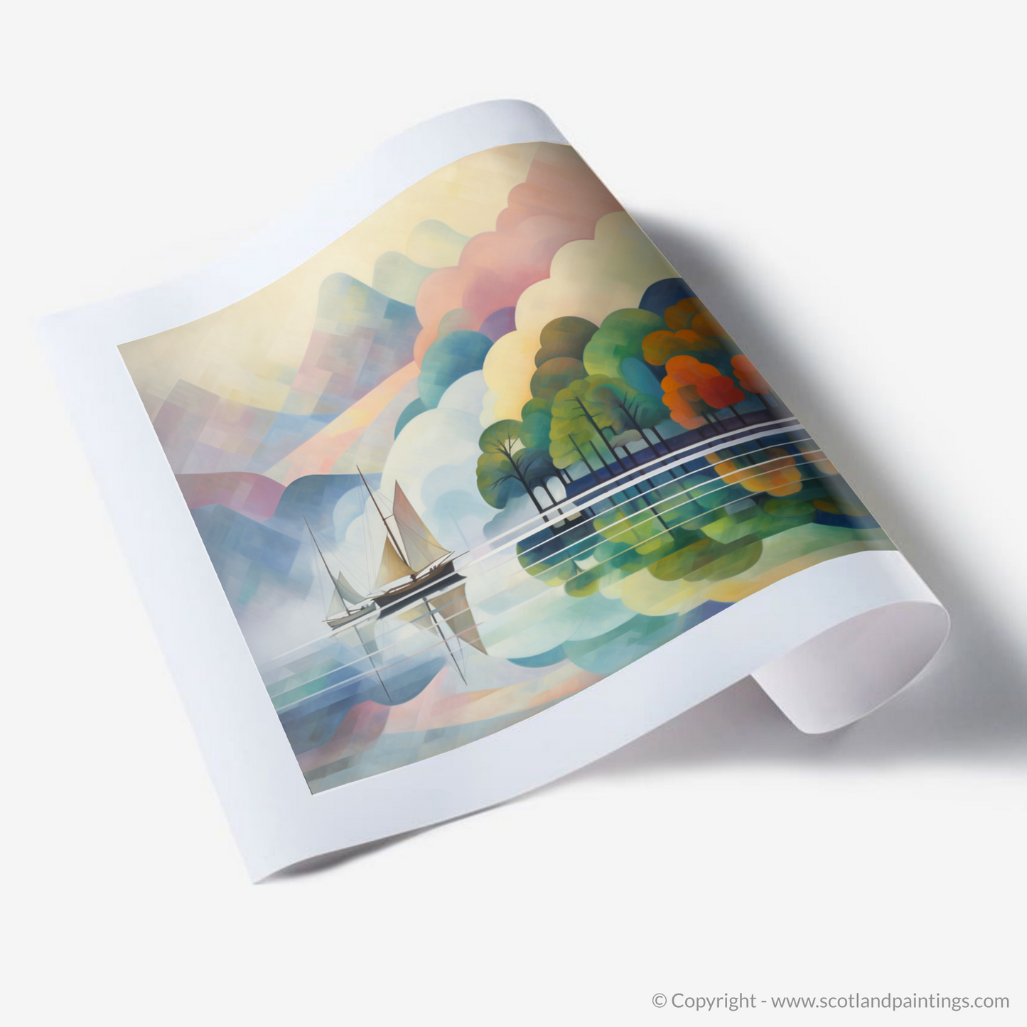 Art Print of Misty morning on Loch Lomond