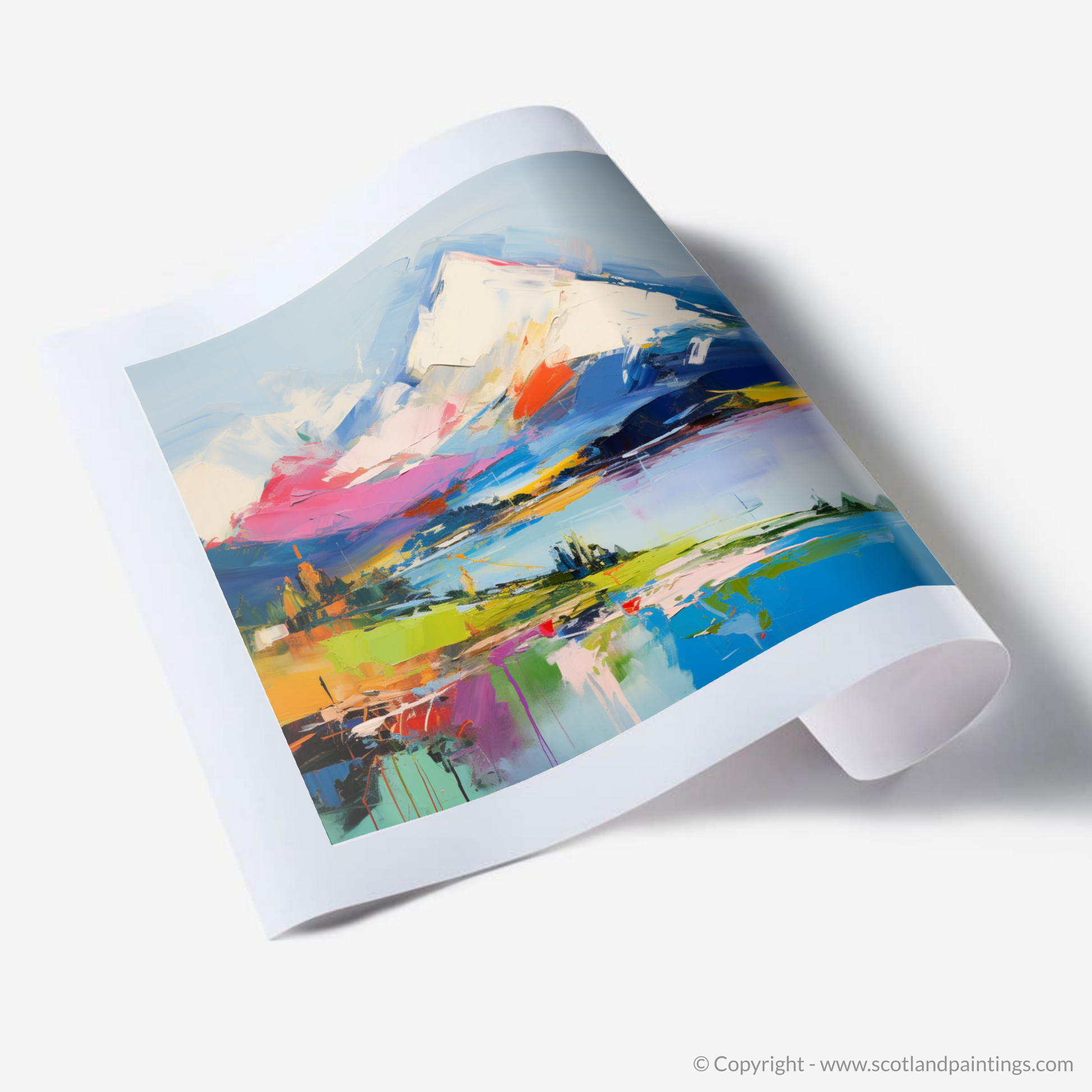 Art Print of Snow-capped peaks overlooking Loch Lomond
