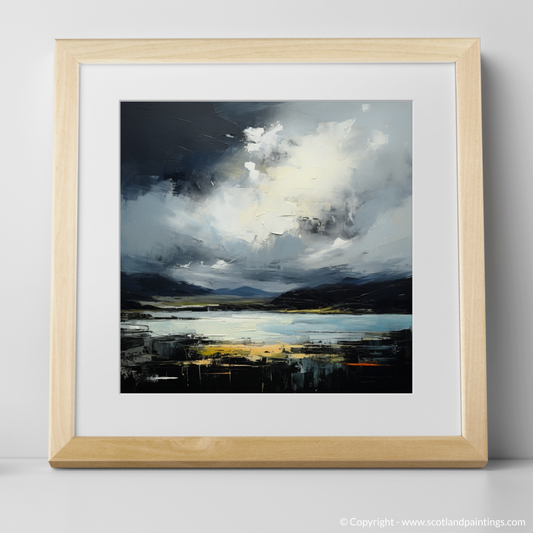 Art Print of Storm clouds above Loch Lomond with a natural frame