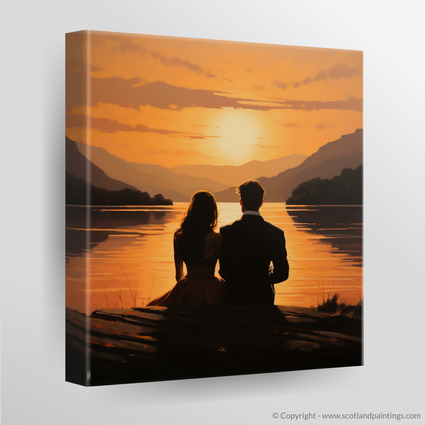 Canvas Print of Sunset over Loch Lomond