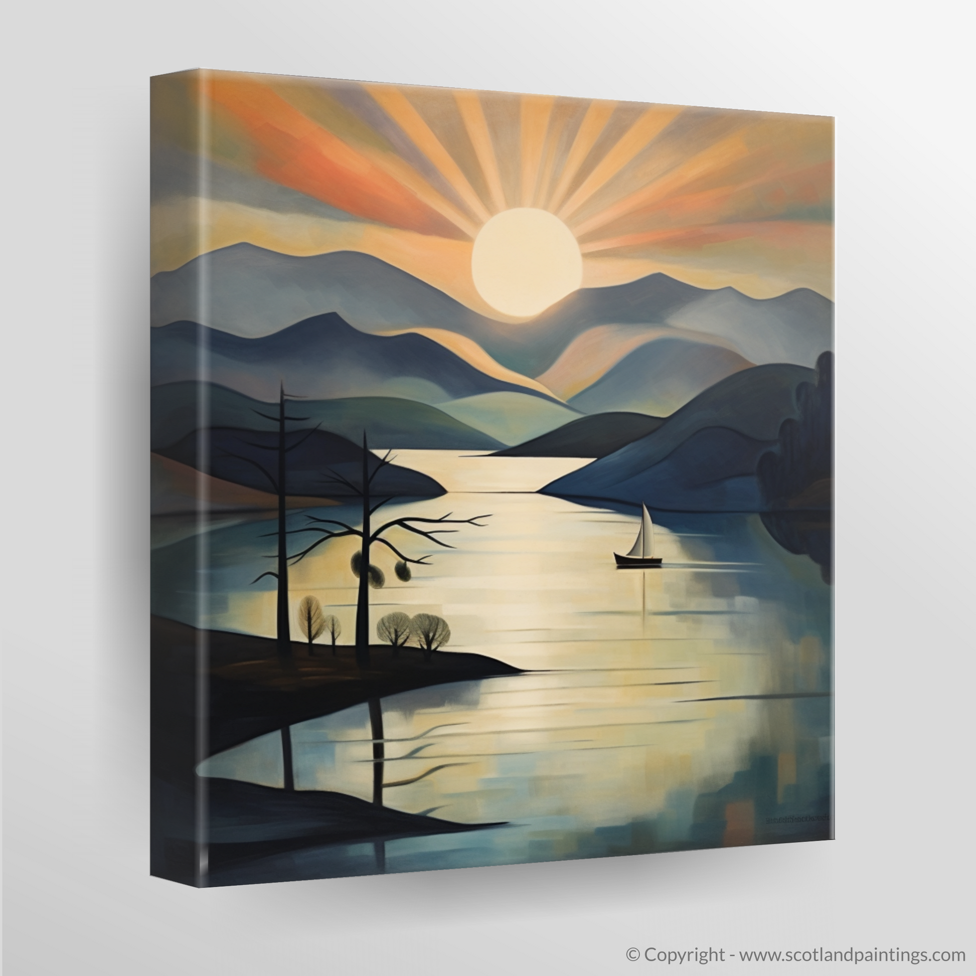 Canvas Print of Misty morning on Loch Lomond