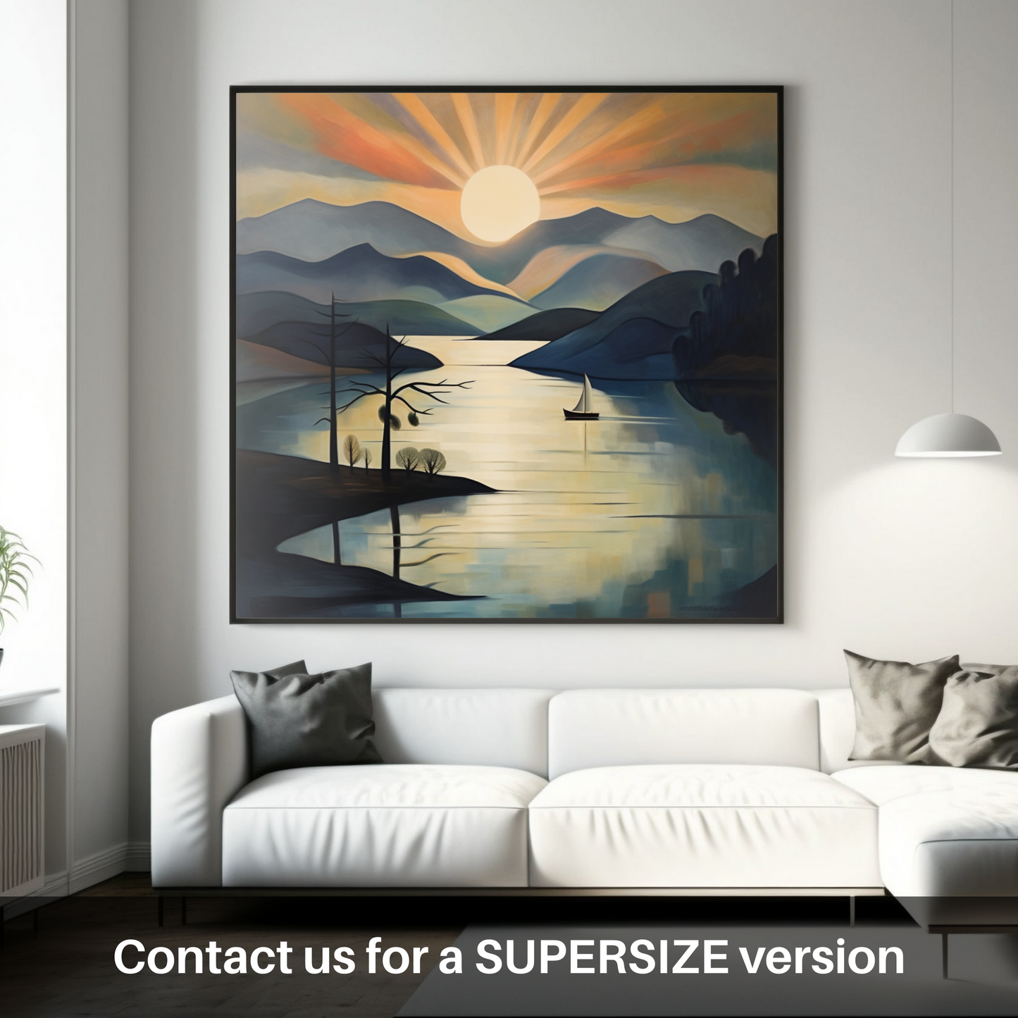 Huge supersize print of Misty morning on Loch Lomond