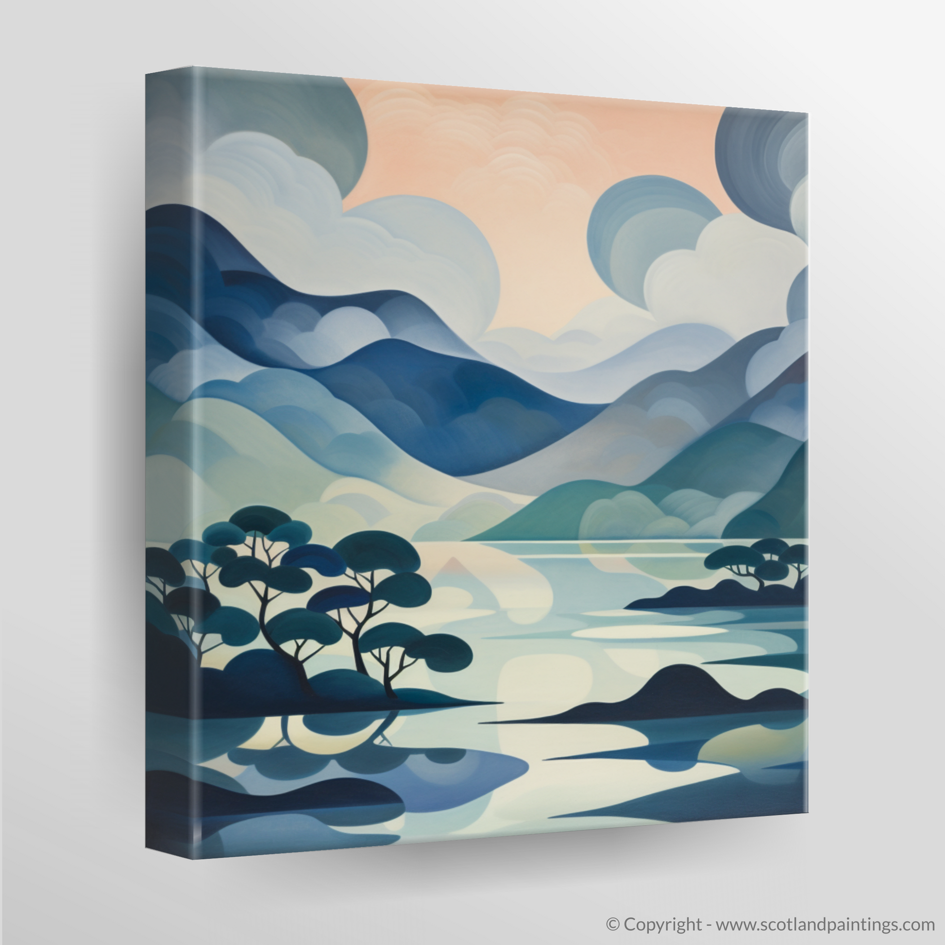 Canvas Print of Misty morning on Loch Lomond