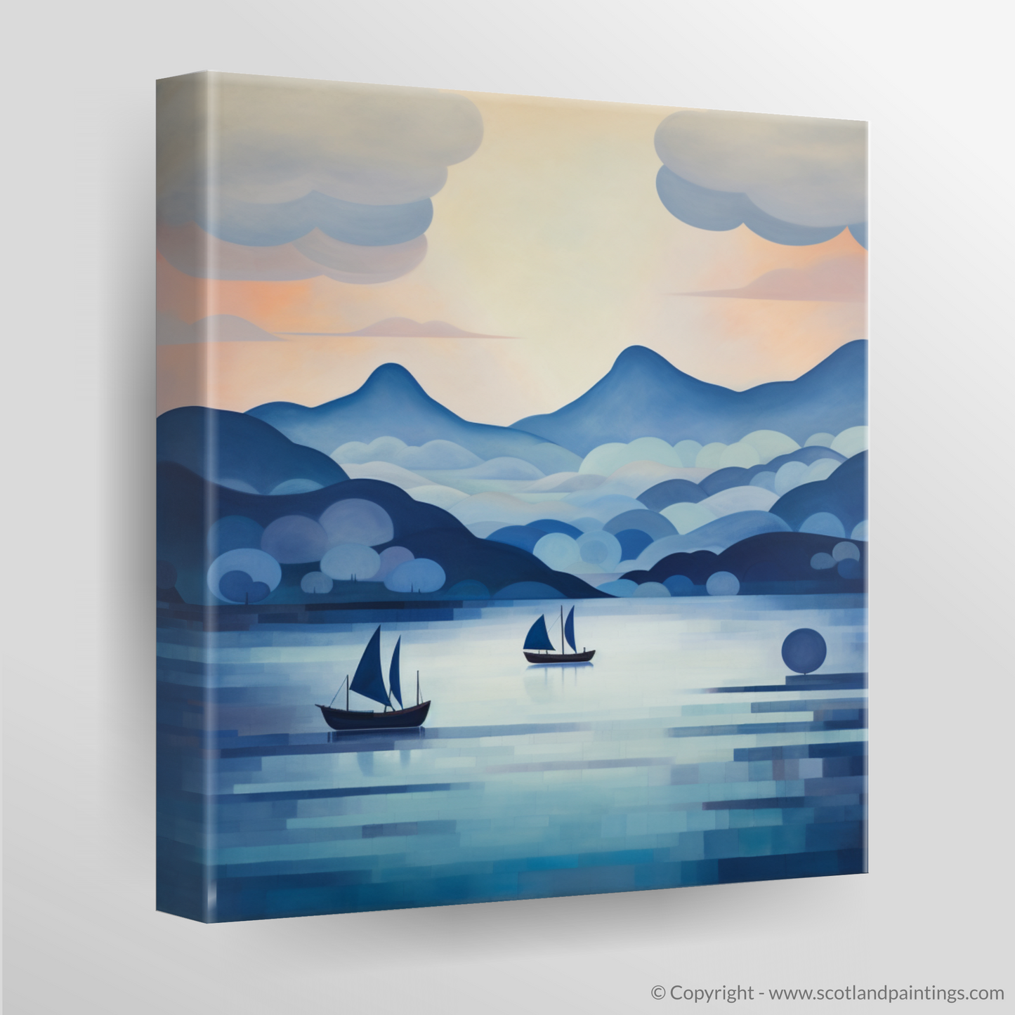 Canvas Print of Misty morning on Loch Lomond