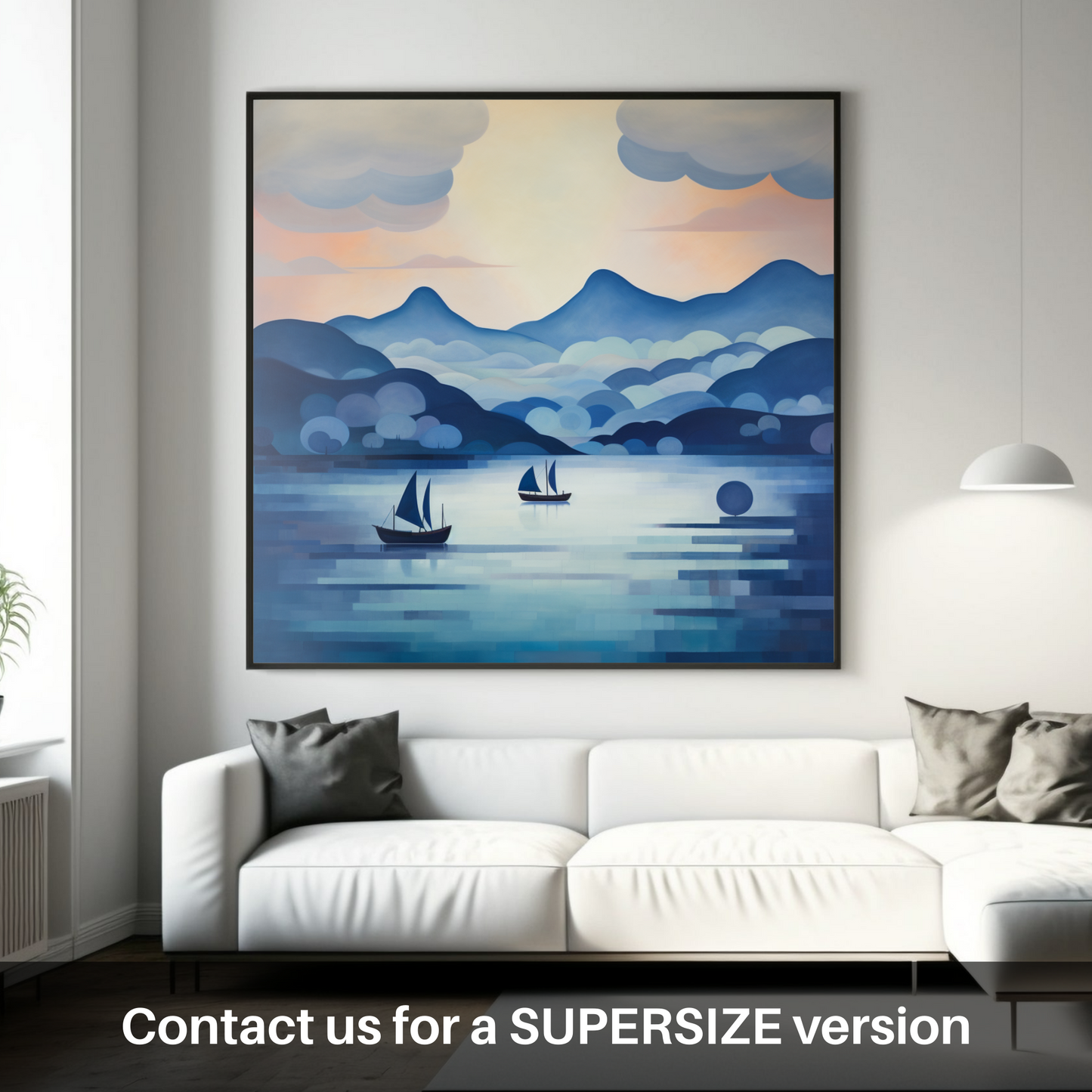 Huge supersize print of Misty morning on Loch Lomond