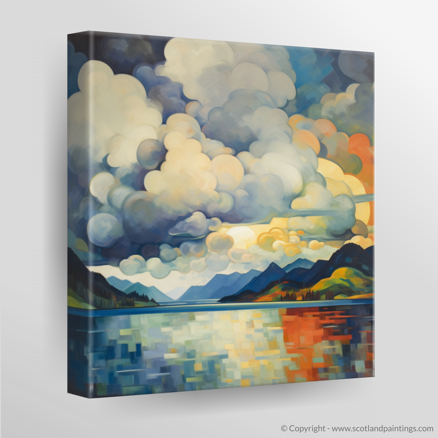 Canvas Print of Storm clouds above Loch Lomond