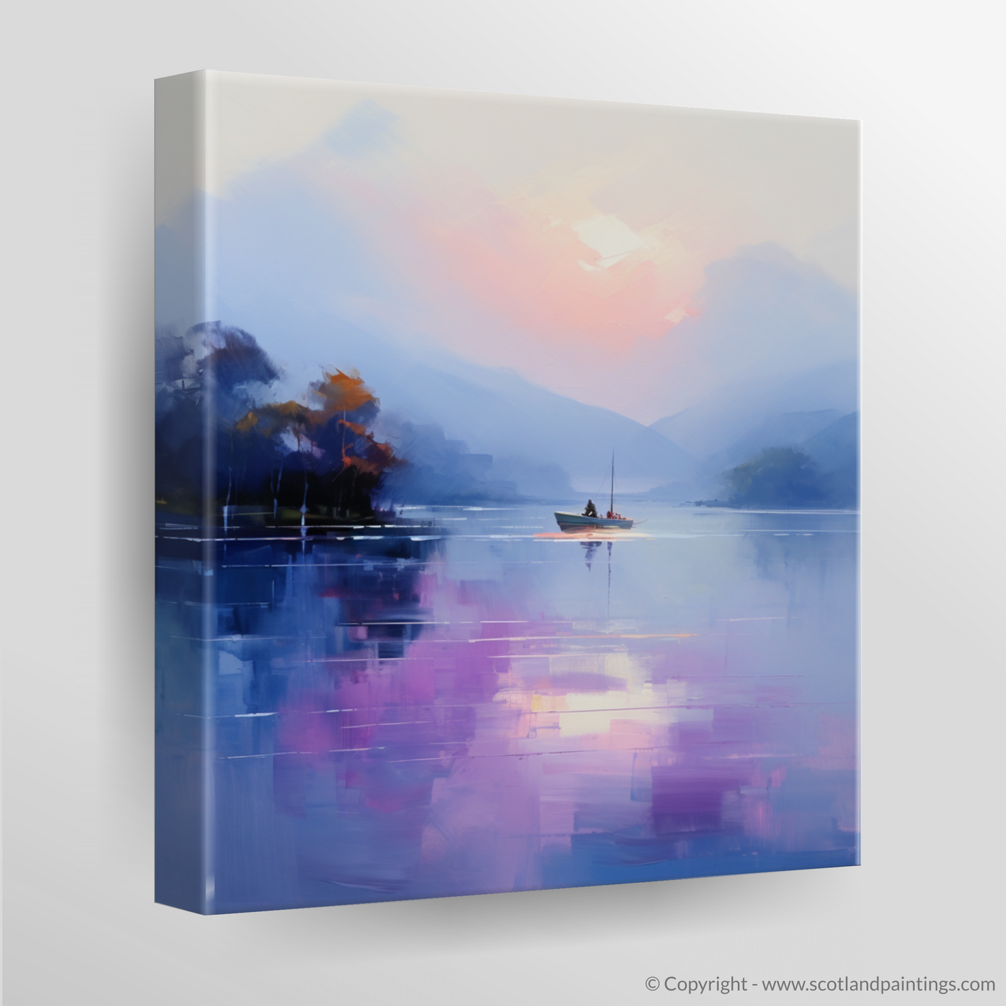 Canvas Print of Misty morning on Loch Lomond