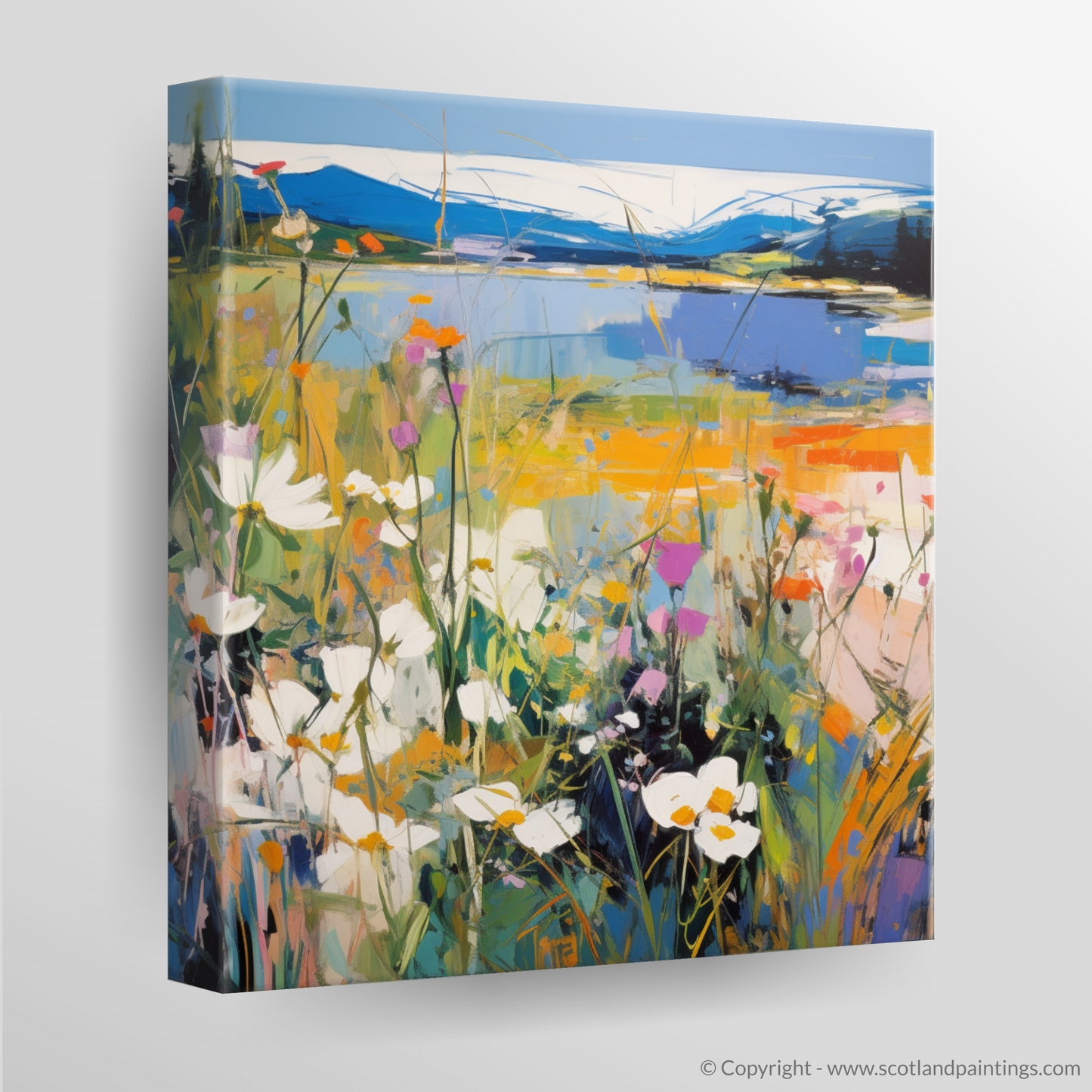 Canvas Print of Wildflowers by Loch Lomond