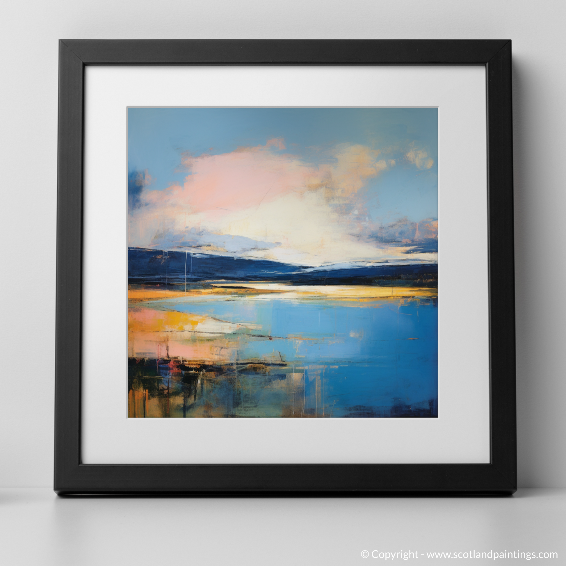 Art Print of A huge sky above Loch Lomond with a black frame