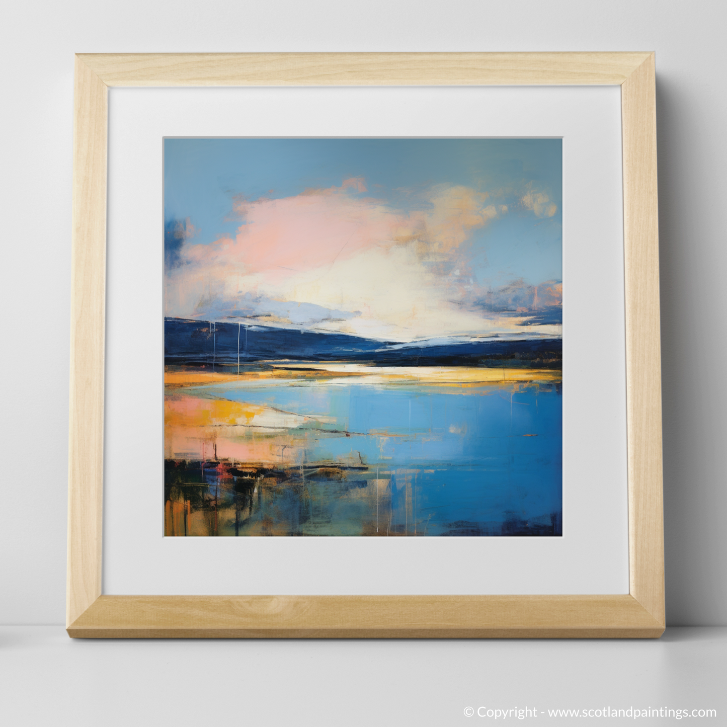 Art Print of A huge sky above Loch Lomond with a natural frame