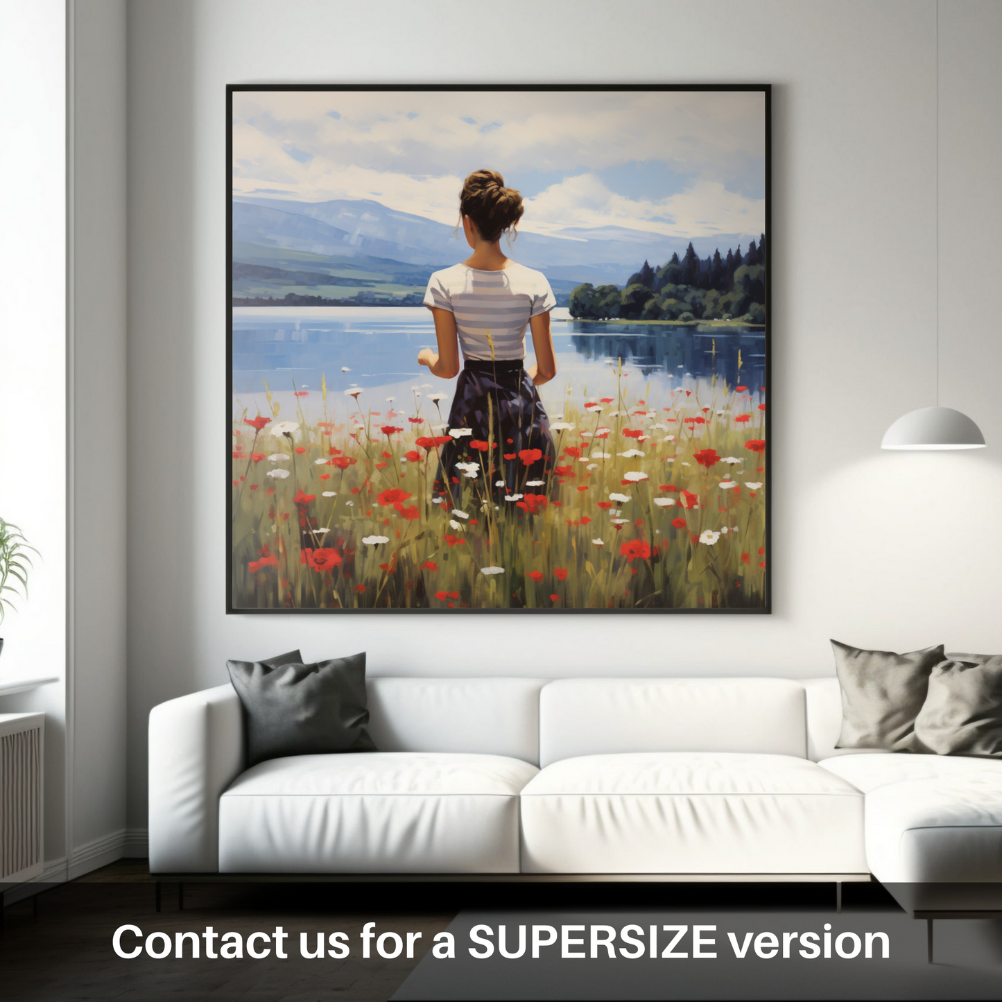 Huge supersize print of Wildflowers by Loch Lomond