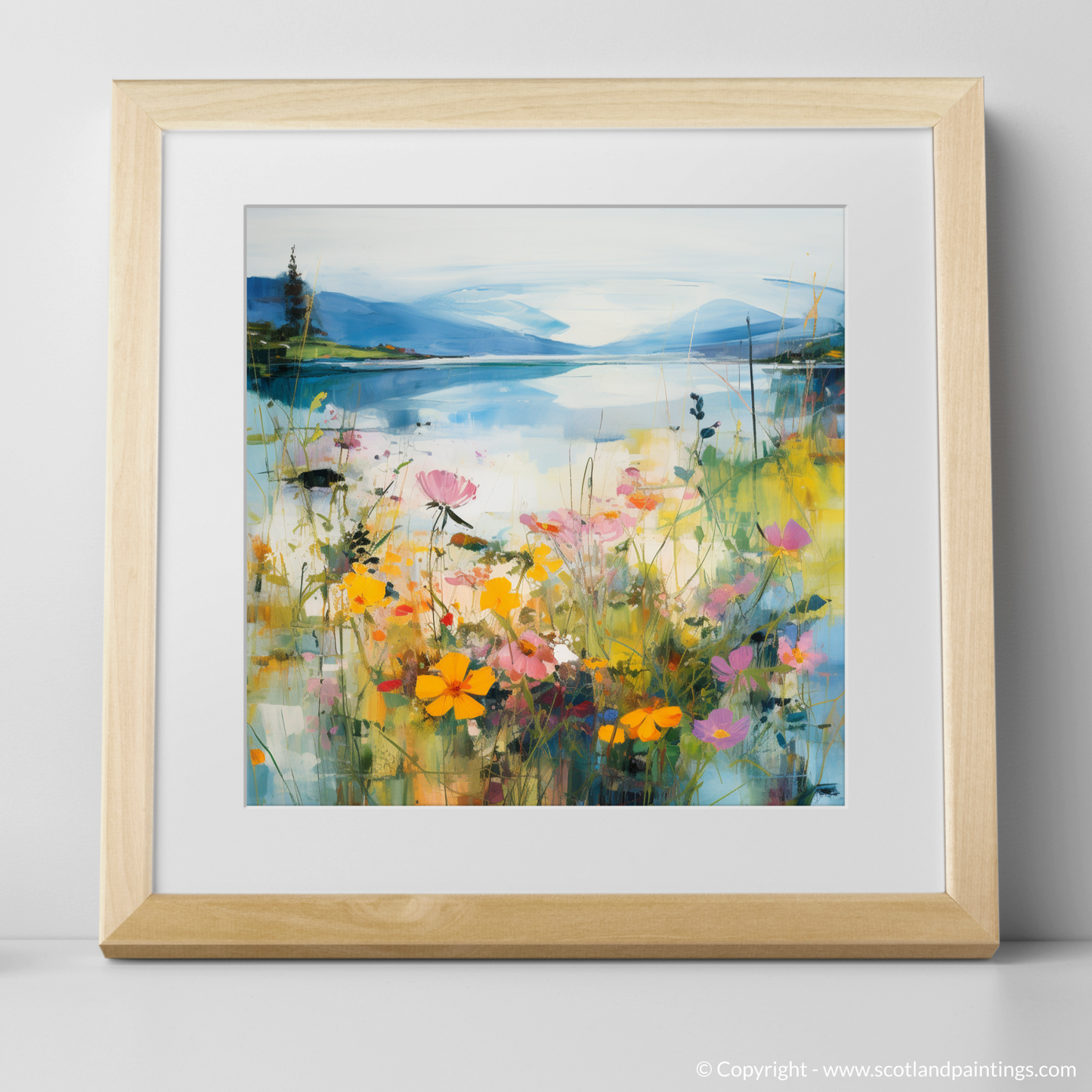 Painting and Art Print of Wildflowers by Loch Lomond. Wildflowers Dance by Loch Lomond.