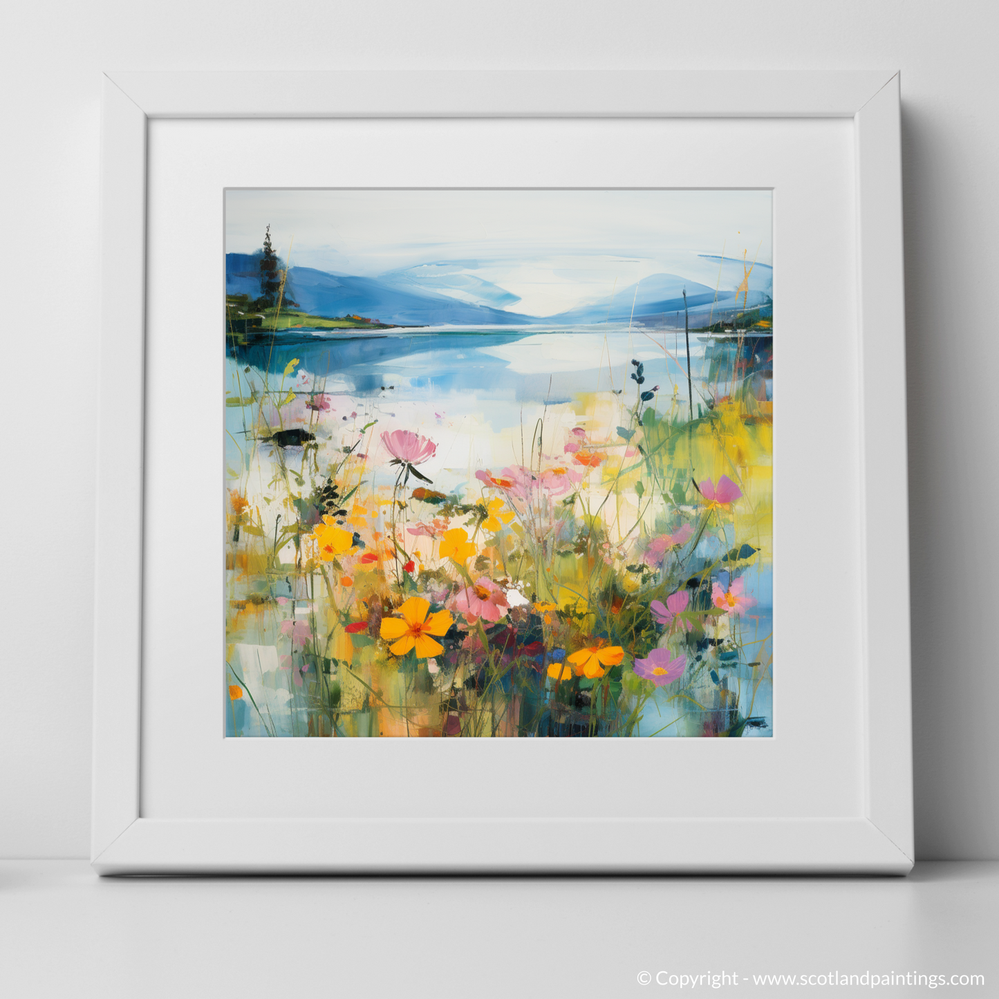 Painting and Art Print of Wildflowers by Loch Lomond. Wildflowers Dance by Loch Lomond.