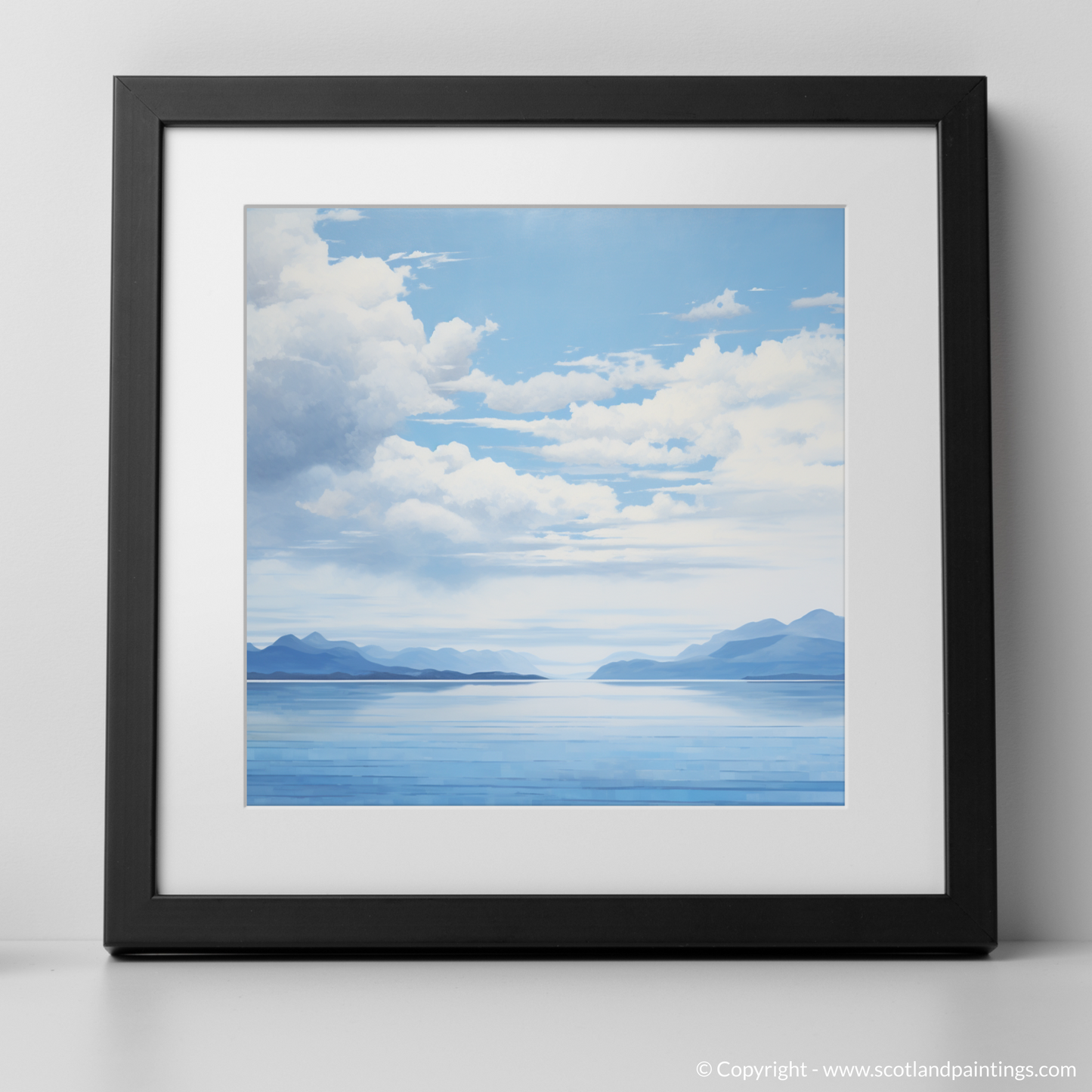 Art Print of A huge sky above Loch Lomond with a black frame