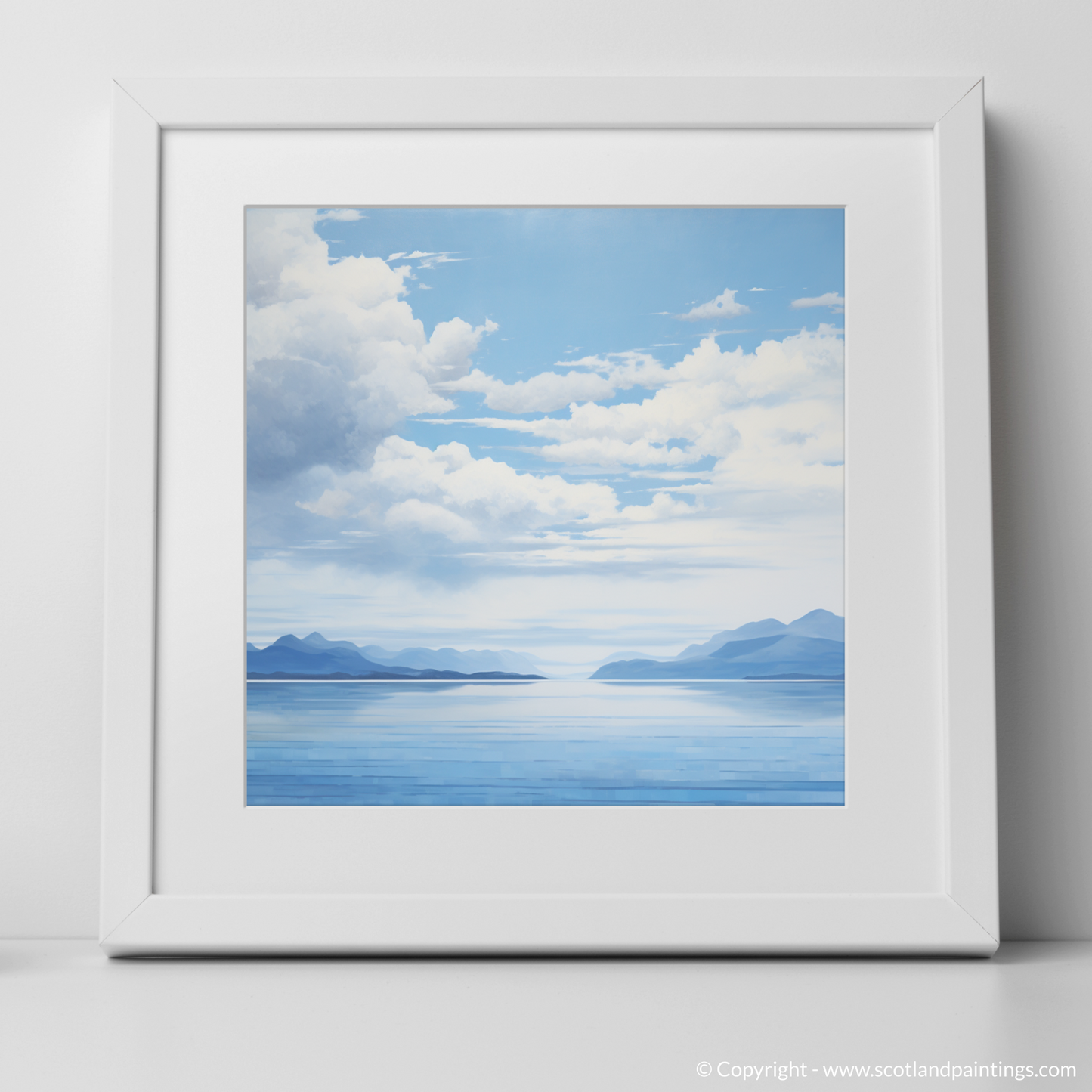 Art Print of A huge sky above Loch Lomond with a white frame